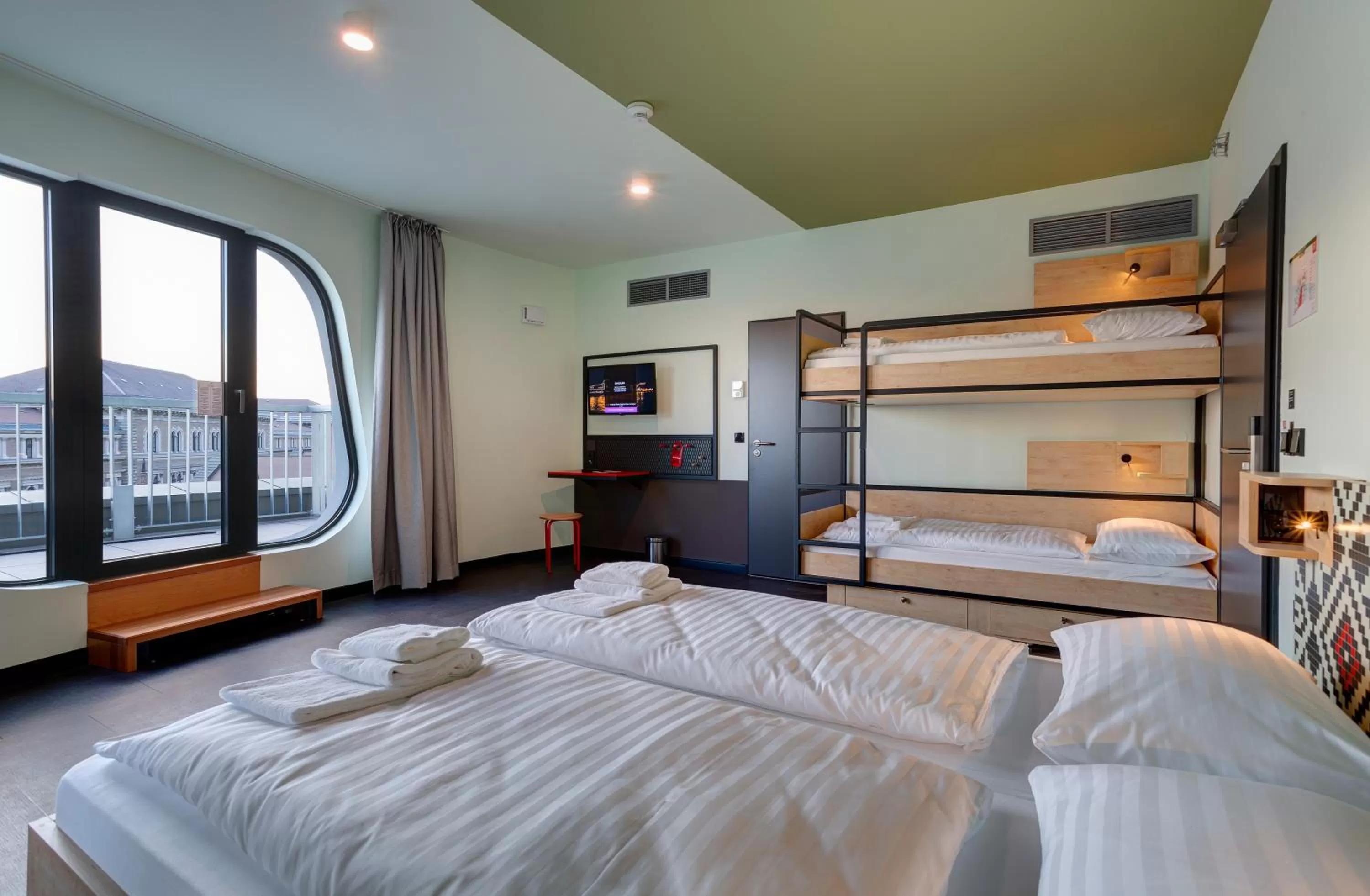 Photo of the whole room, Bed in MEININGER Budapest Great Market Hall