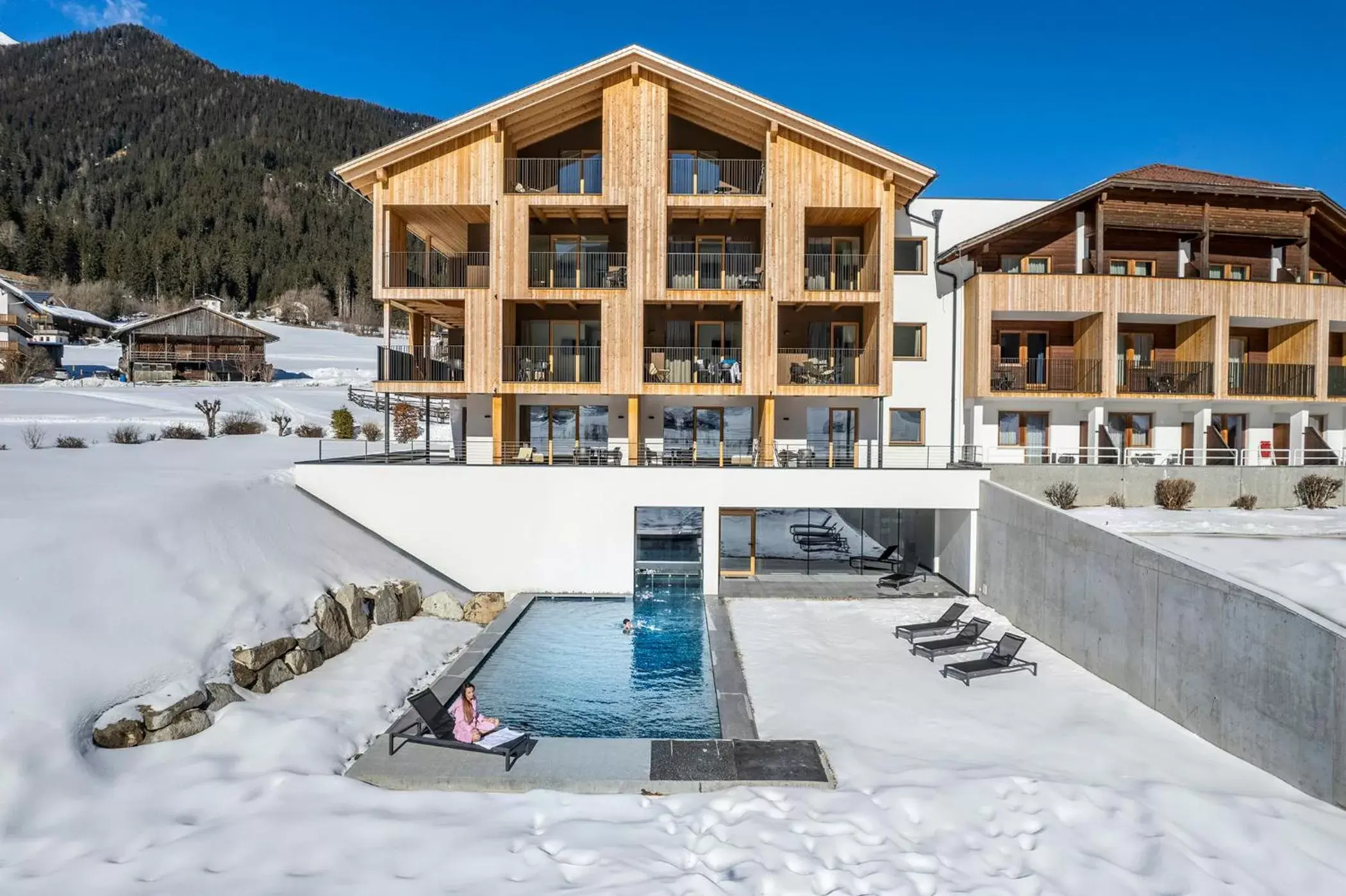 Property building, Winter in Hotel Tyrol