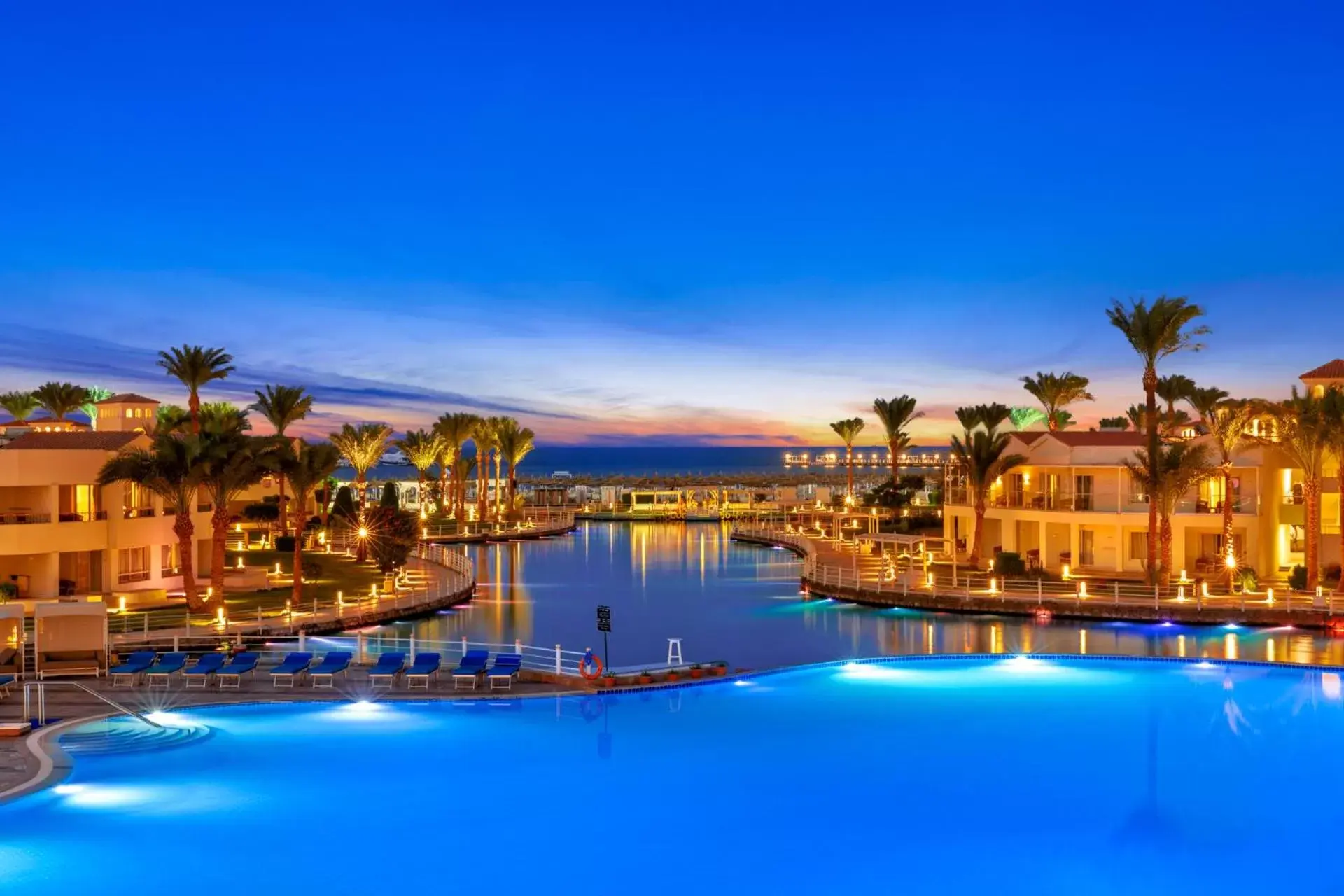 Night, Swimming Pool in Pickalbatros Dana Beach Resort - Hurghada