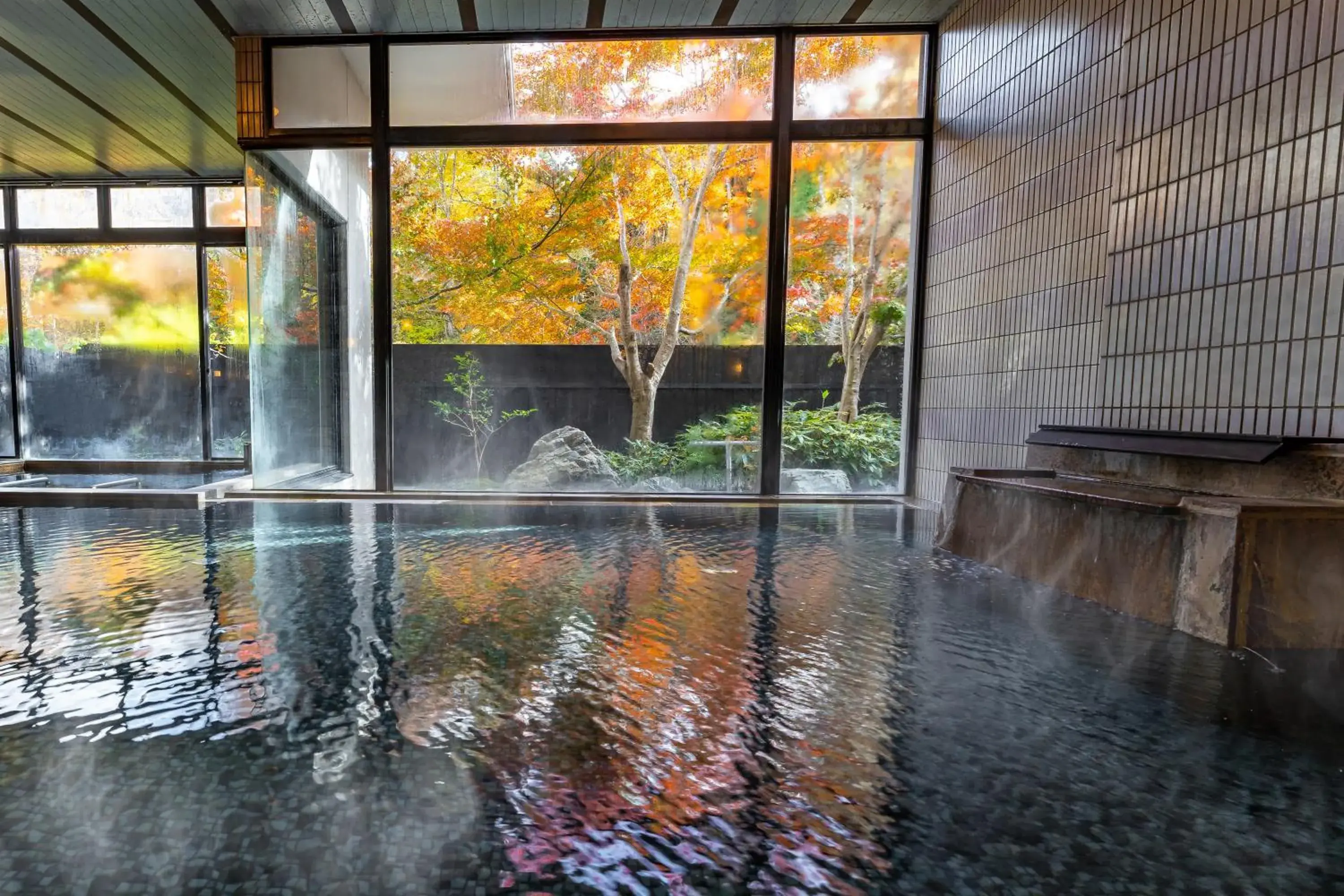 Hot Spring Bath in Kamenoi Hotel Nikko Yunishigawa