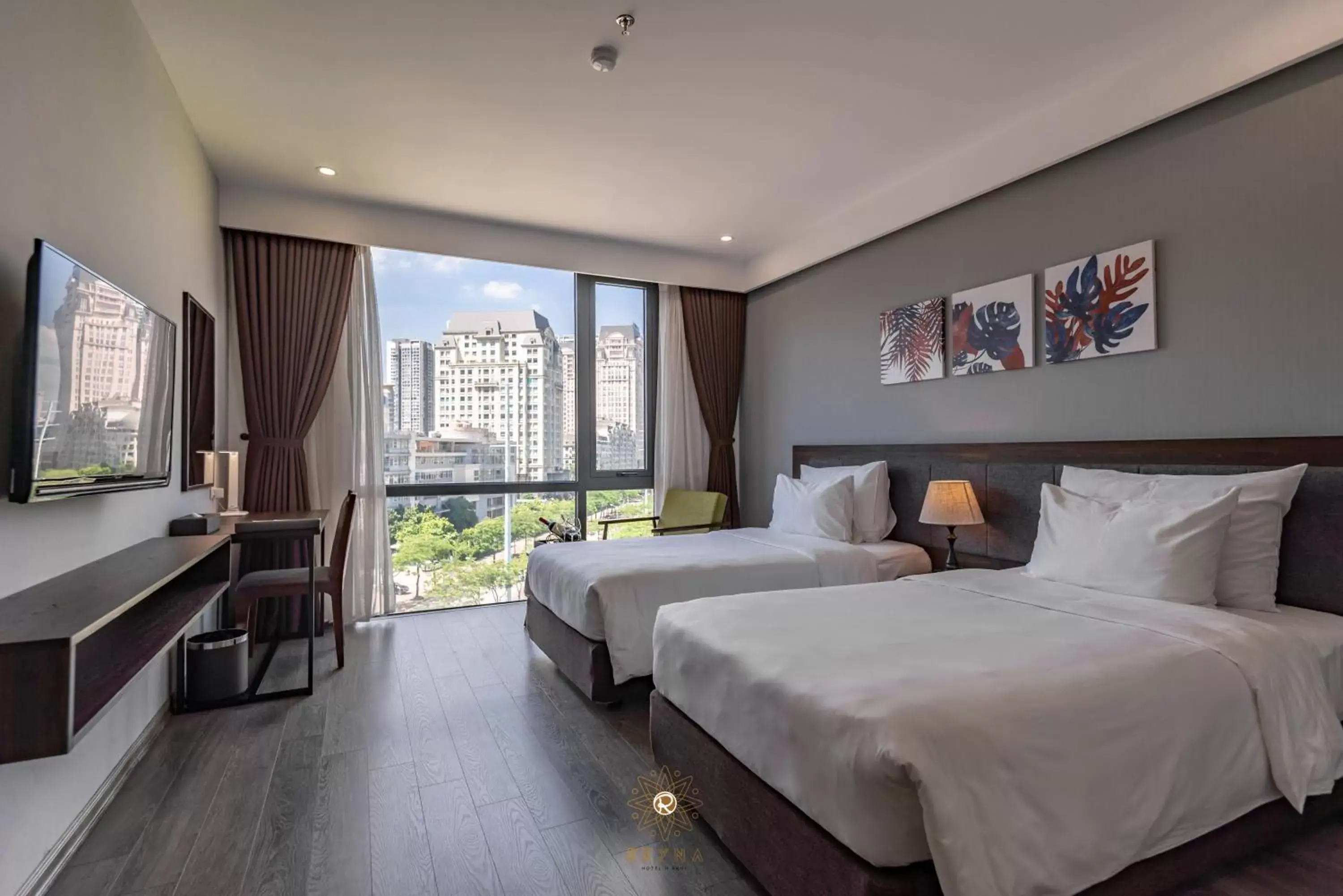 Bed in Reyna Hotel Hanoi & Spa
