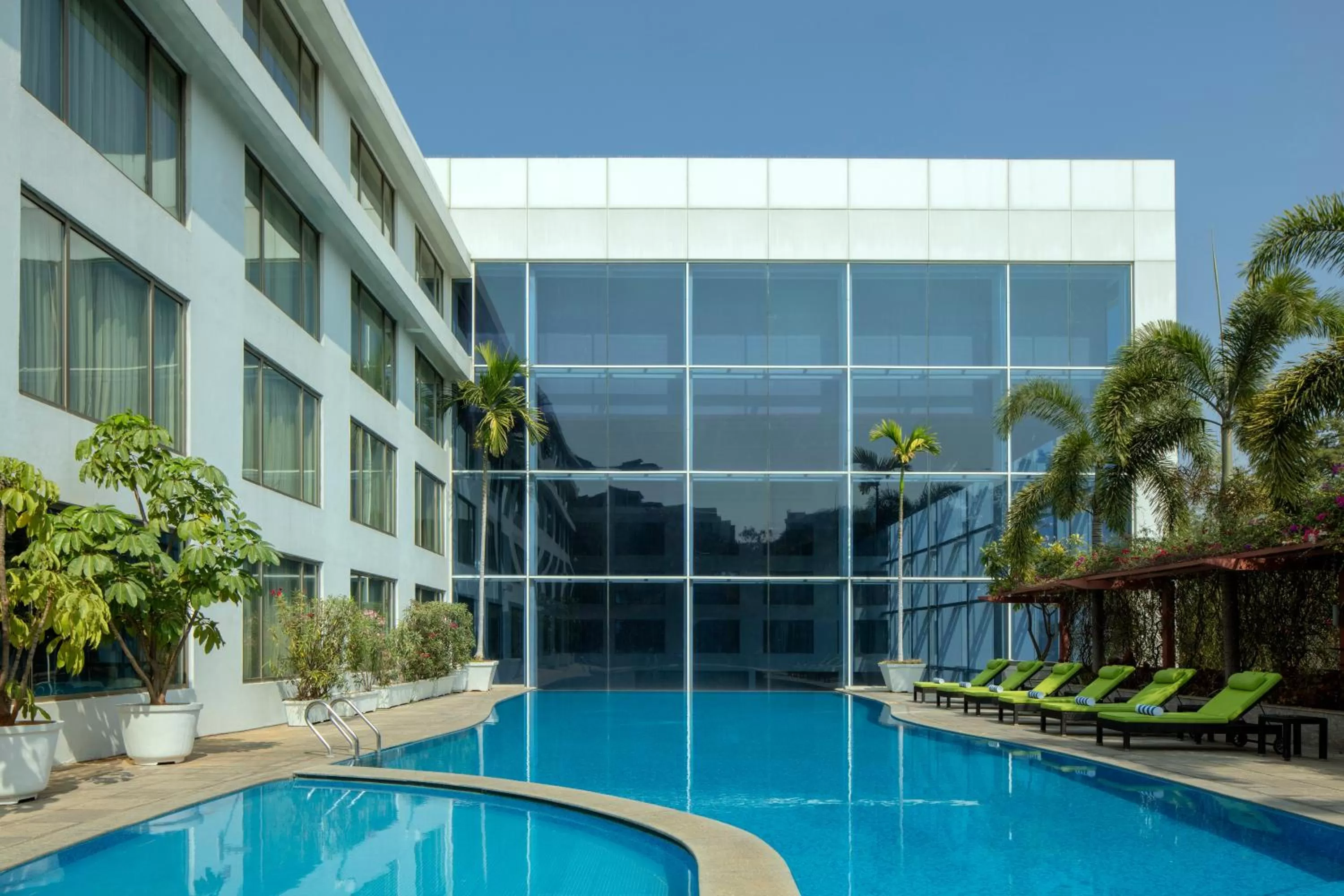 Swimming pool in Radisson Blu Plaza Hotel Hyderabad Banjara Hills