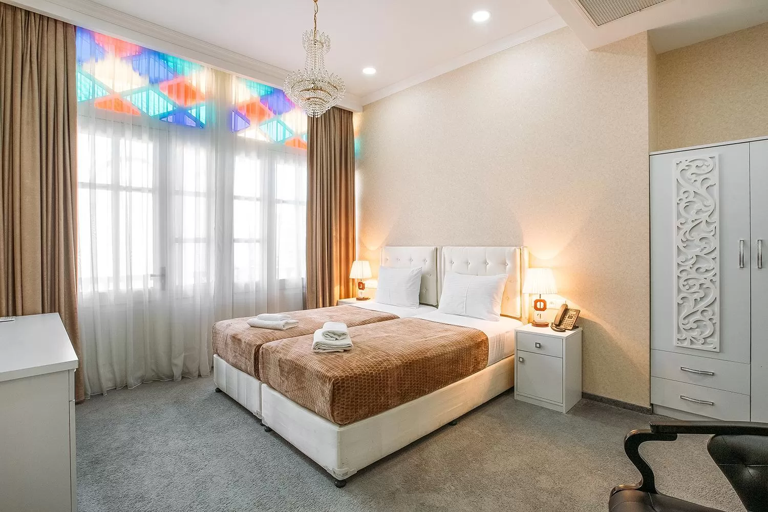 Bed in Hotel Aivani Old Tbilisi