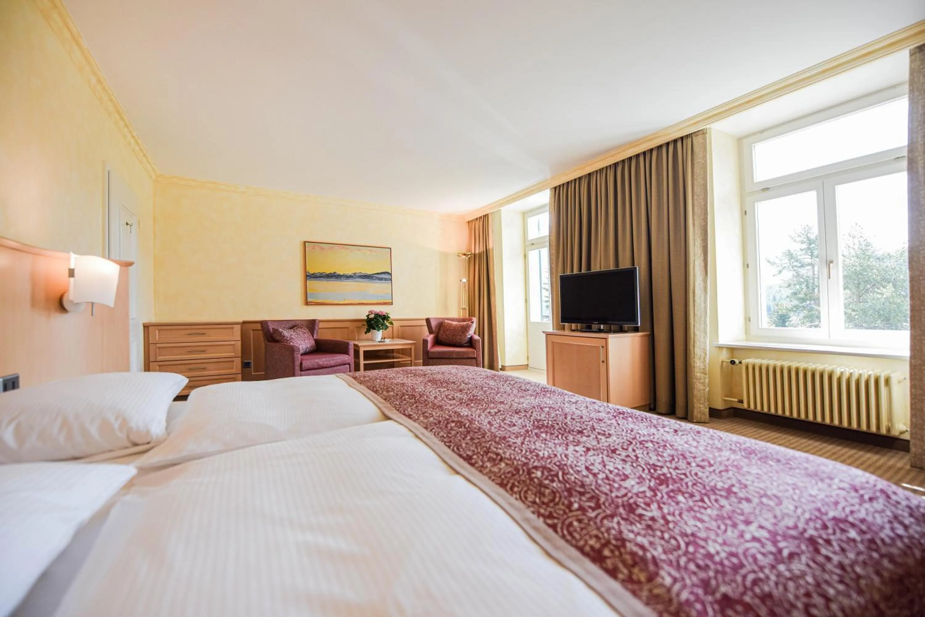 Deluxe Double Room with Balcony - single occupancy in Cresta Palace Celerina St Moritz Ski In and Ski Out