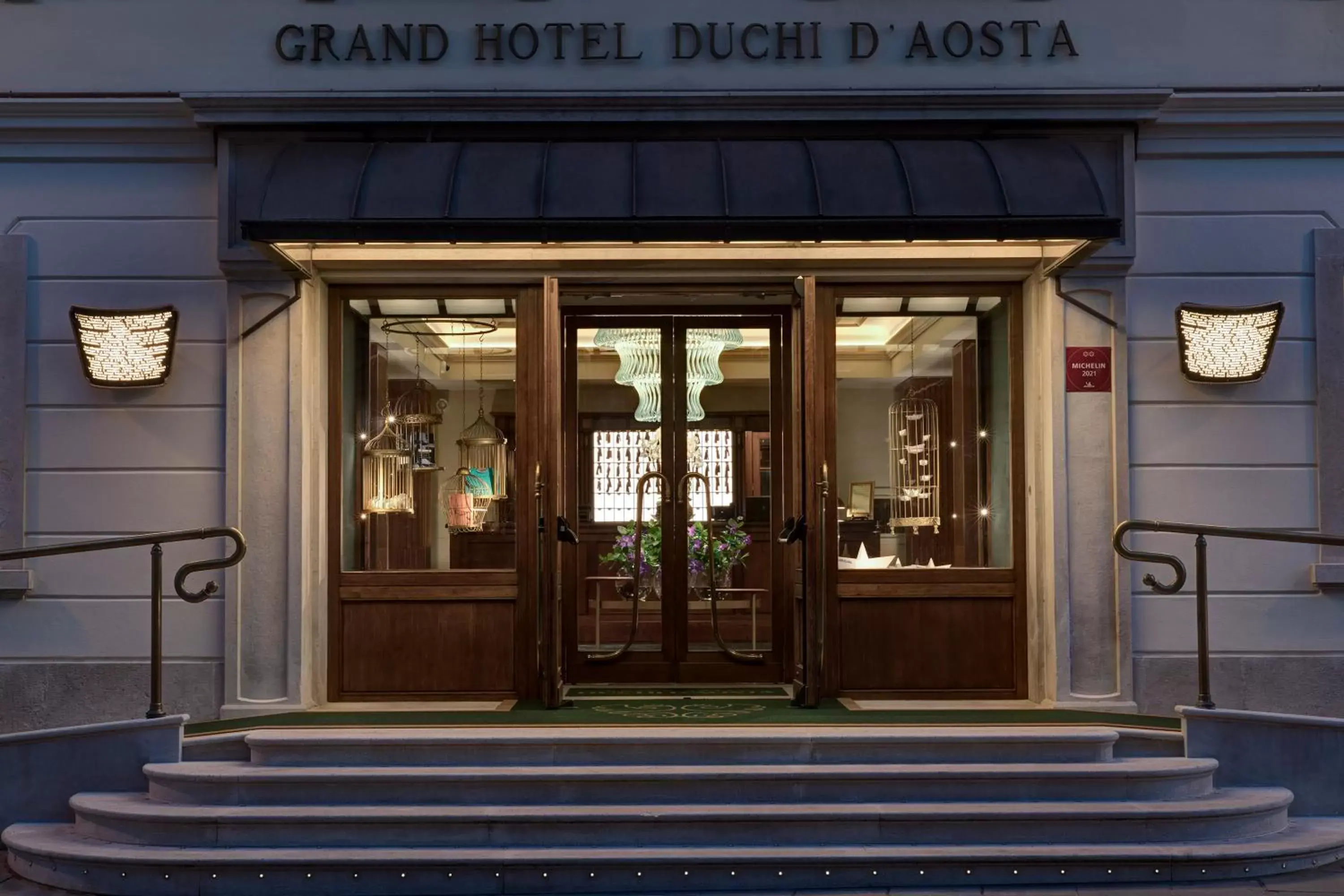 Facade/entrance in Grand Hotel Duchi d'Aosta