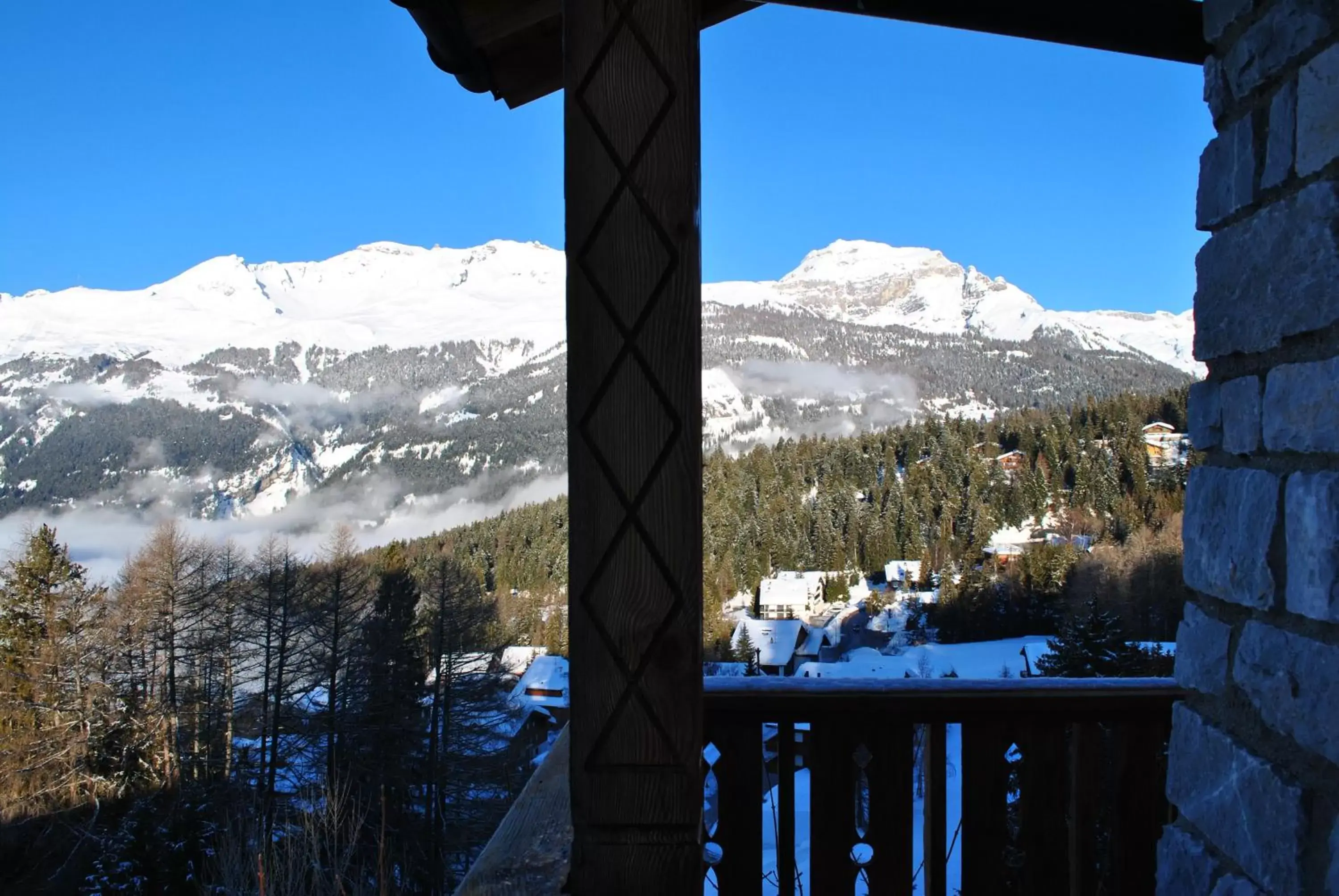 View (from property/room), Winter in Les Petits Mélèzes