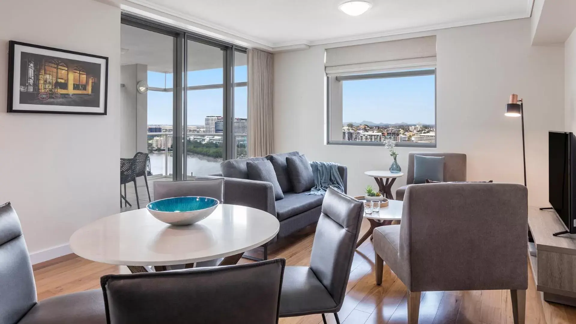 Living room, Seating Area in Oaks Brisbane Casino Tower Suites