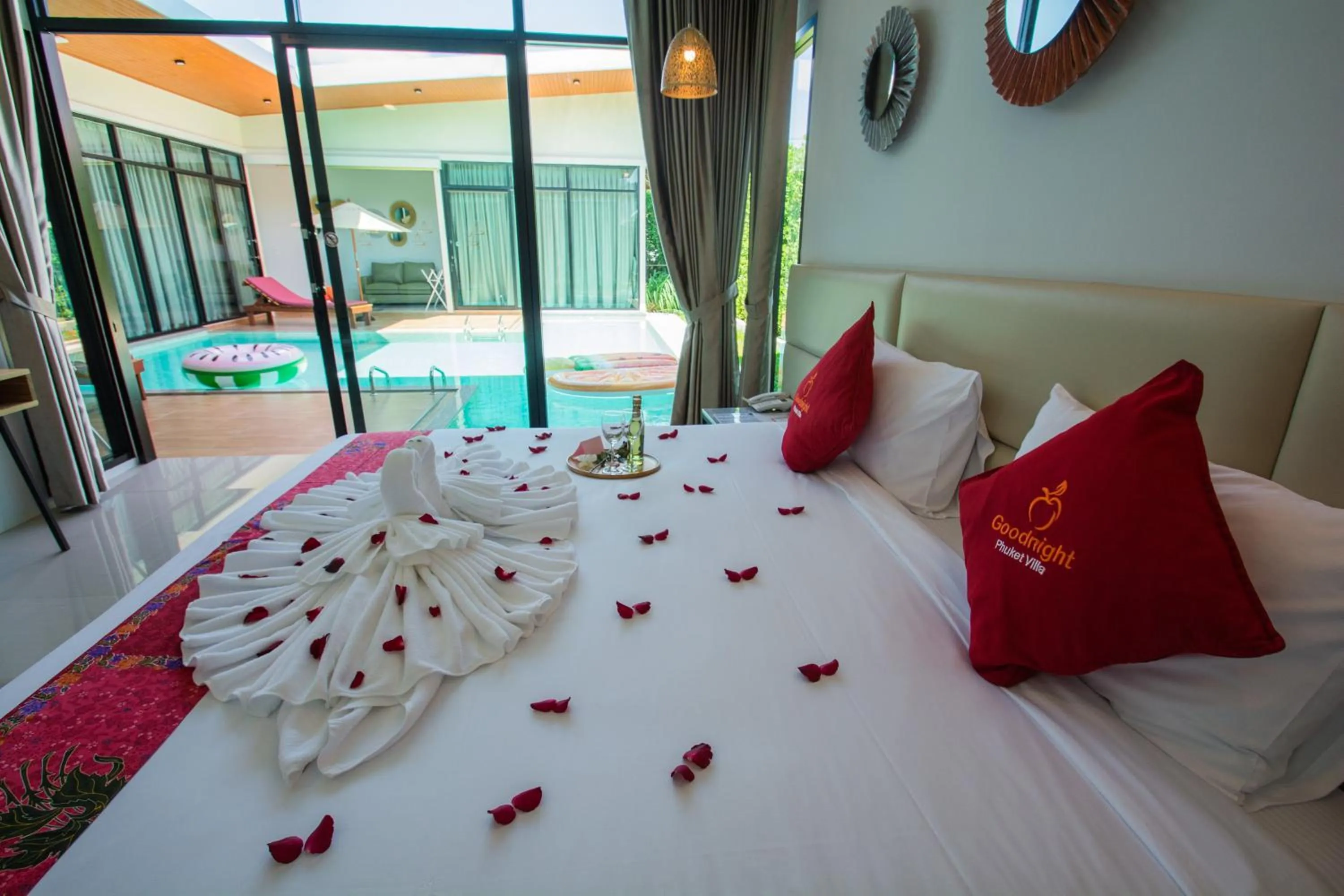 Bed in Good Night Pool Villa Phuket - SHA Plus