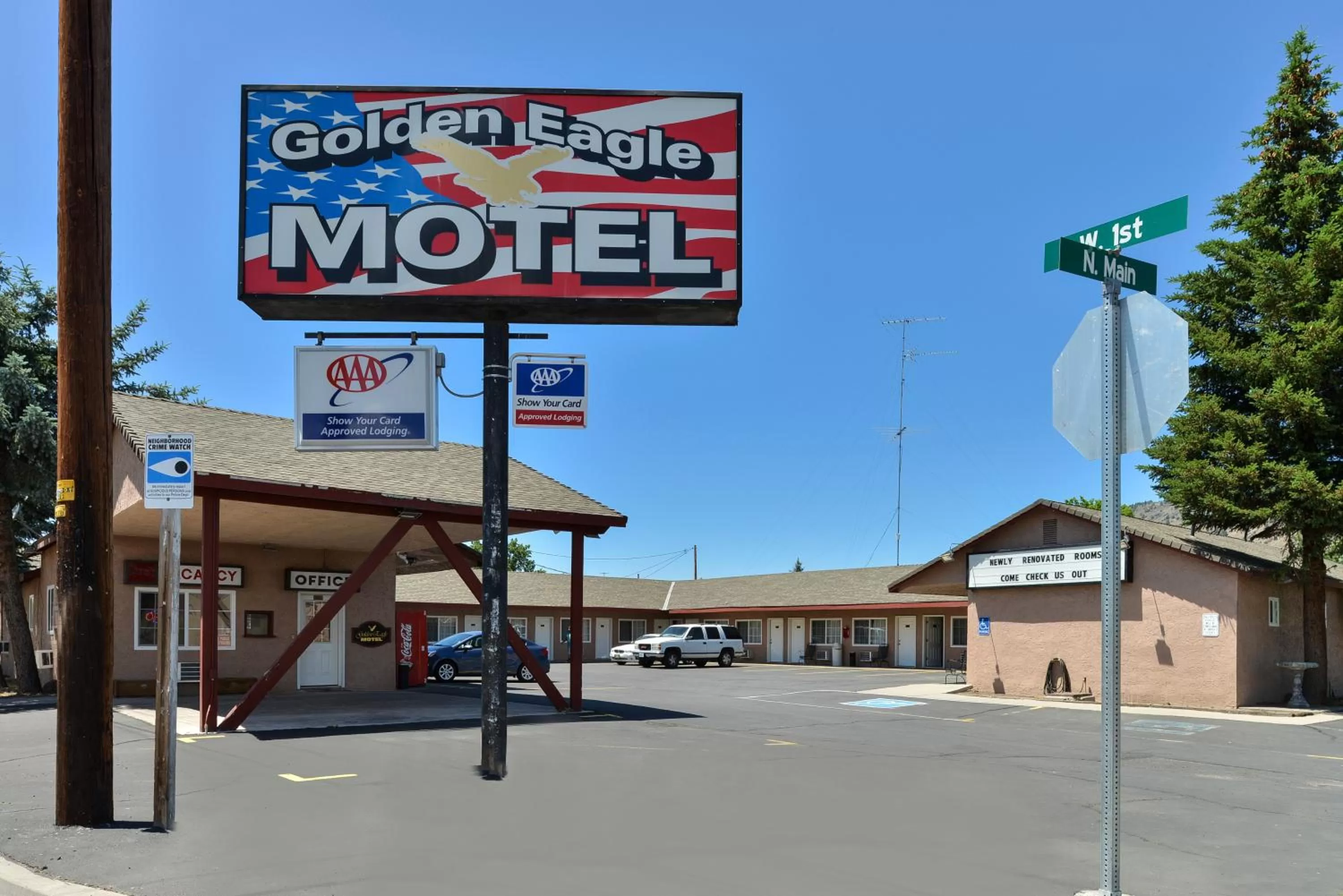 Property logo or sign in Golden Eagle Motel