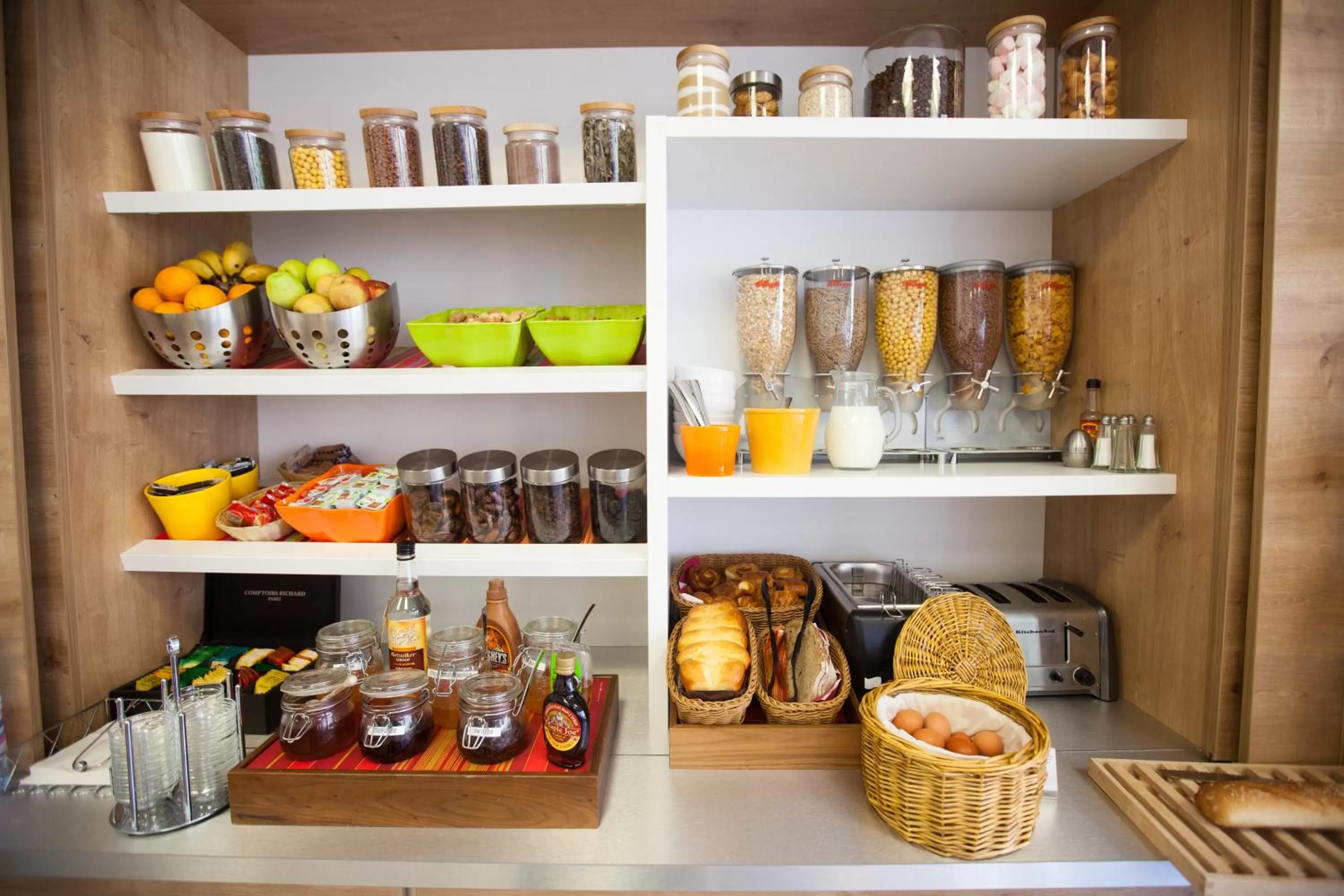 Buffet breakfast in Apparthotel Privilodges Lyon Lumière