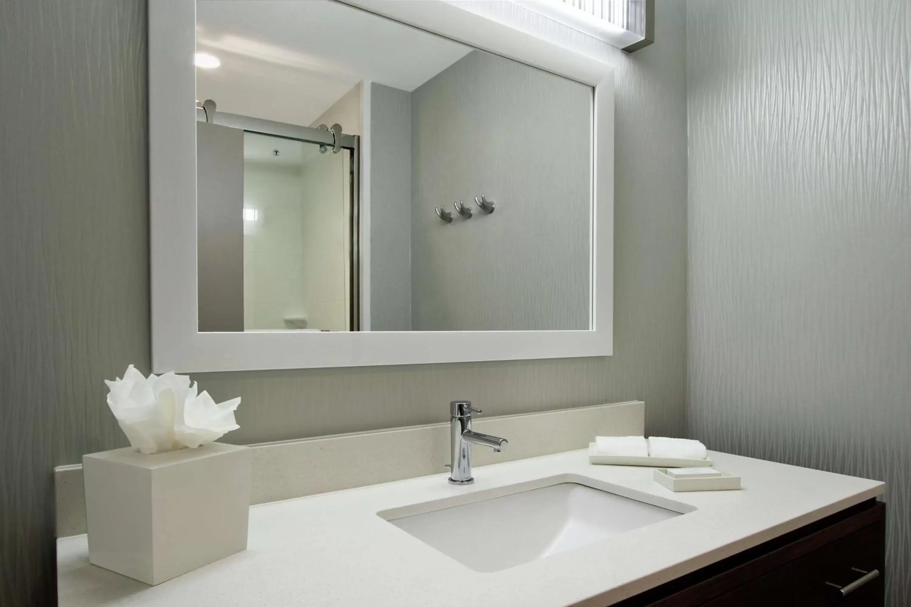 Bathroom in Home2 Suites by Hilton Mobile I-65 Government Boulevard
