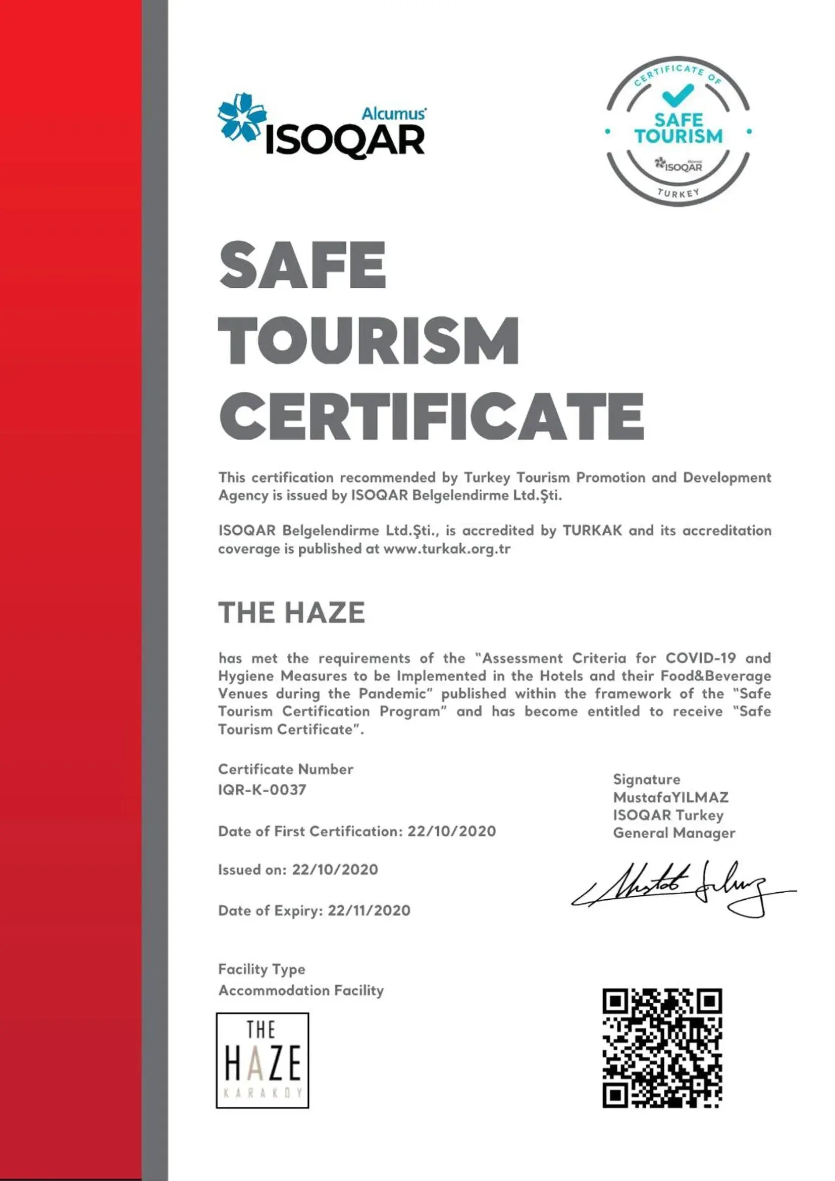 Certificate/Award in The Haze Karaköy