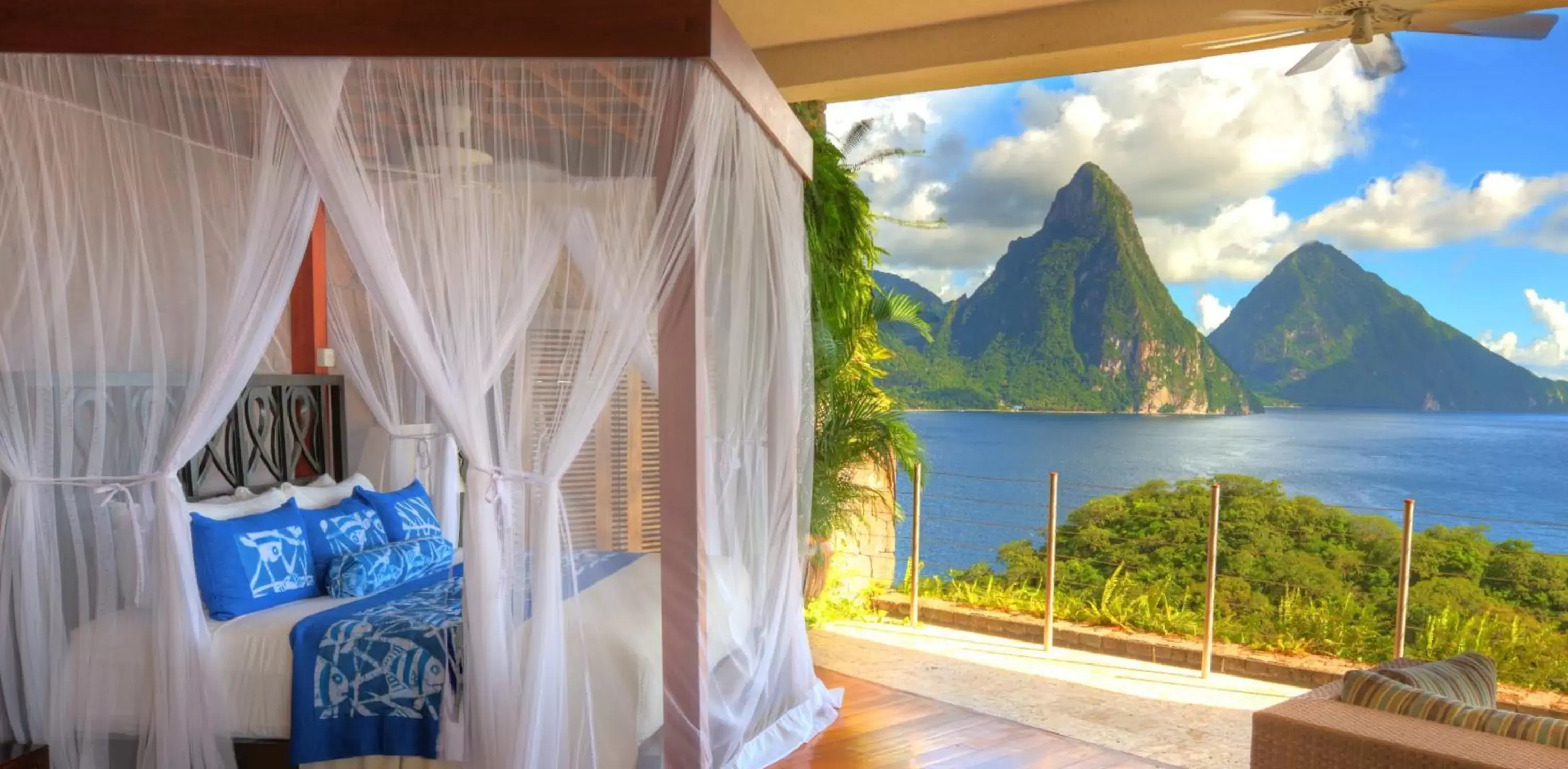 Bed, View in Jade Mountain