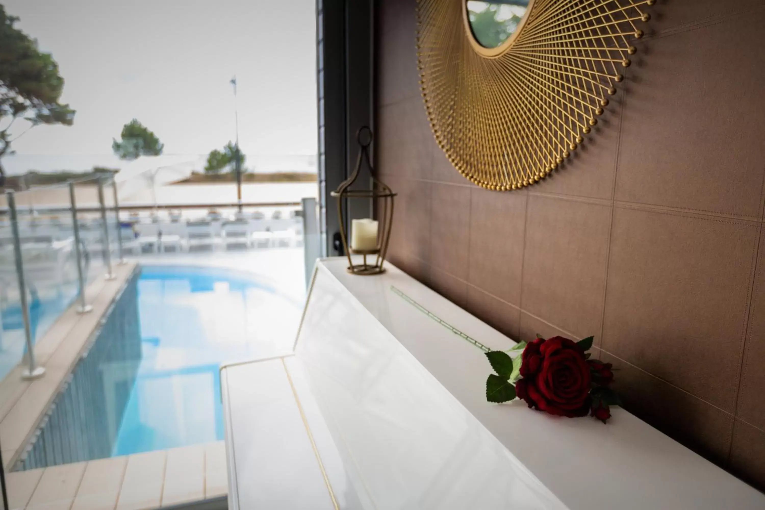 Lounge or bar, Swimming Pool in Le Diana Hôtel & Spa NUXE