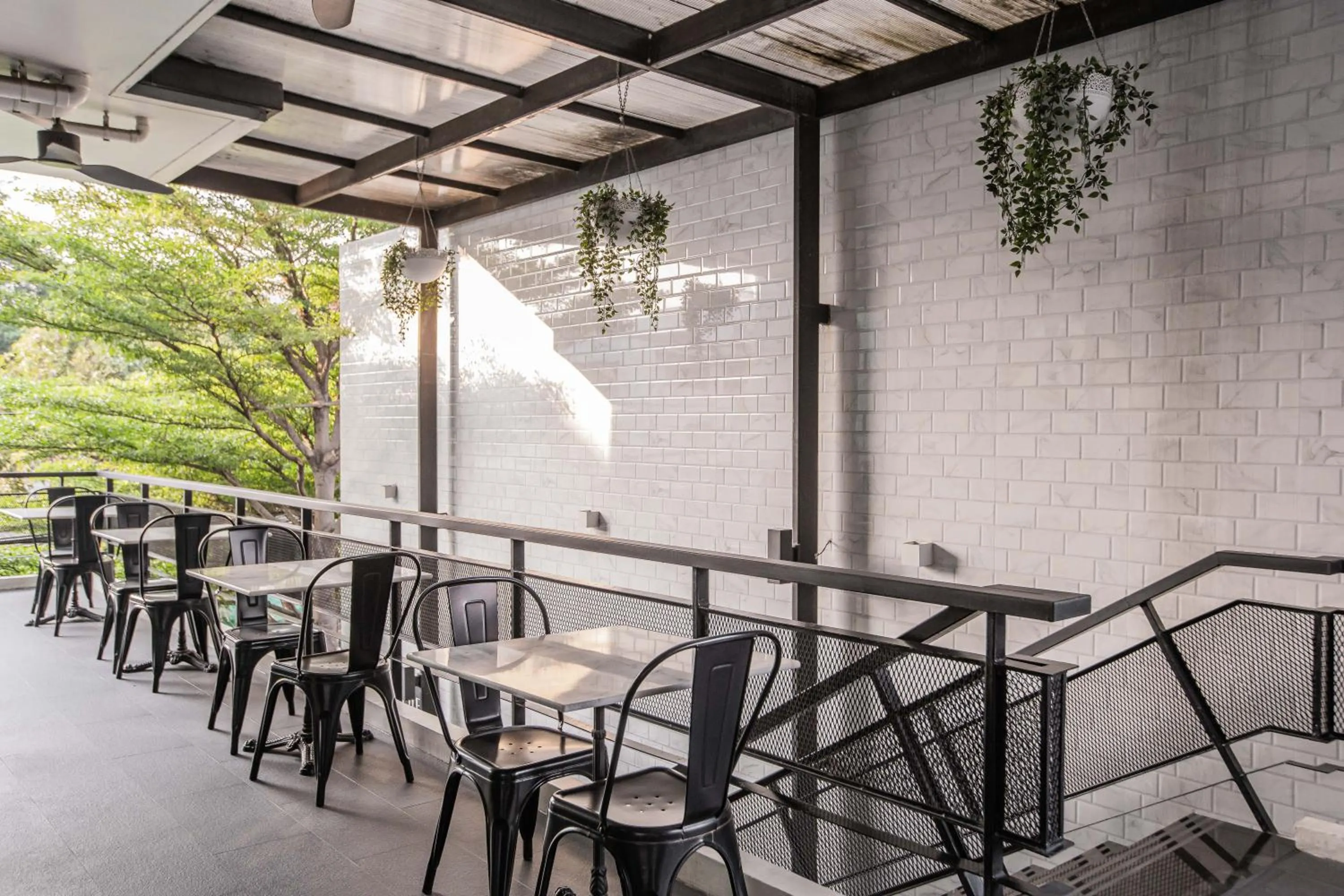 Balcony/Terrace in Marigold Sukhumvit - Free Shuttle to BTS Bearing Station