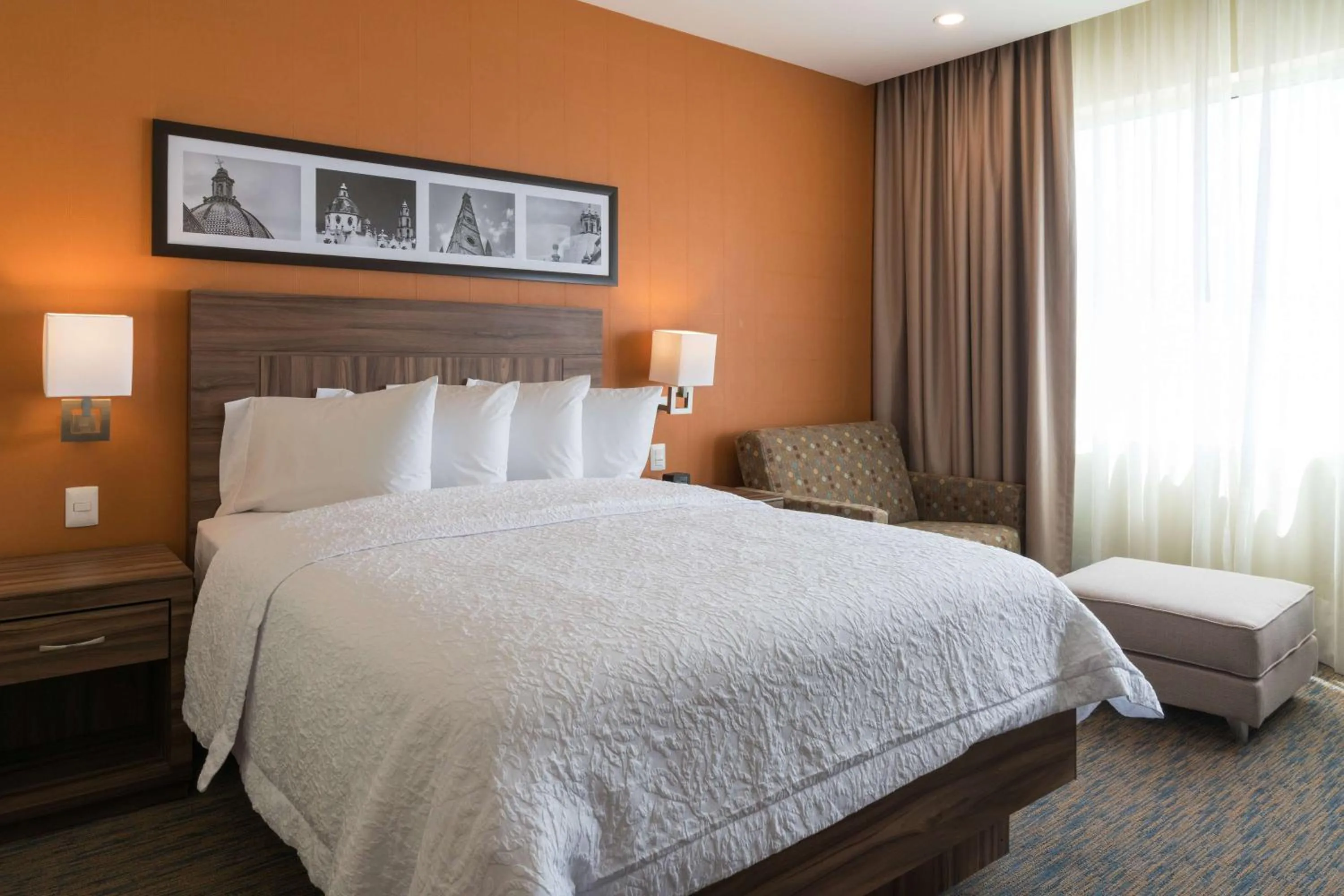 Living room, Bed in Hampton Inn by Hilton Irapuato