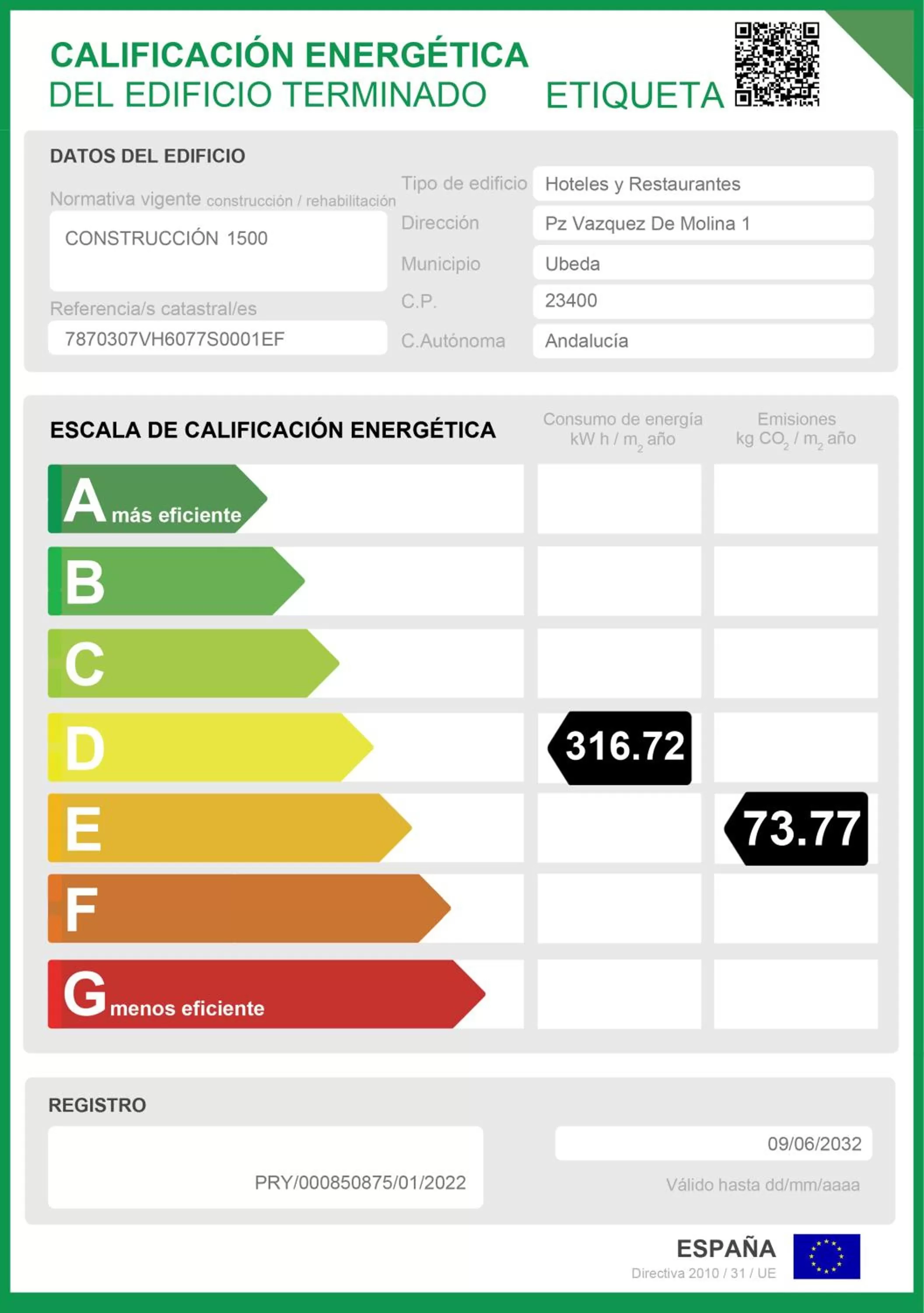 Logo/Certificate/Sign in Parador de Ubeda