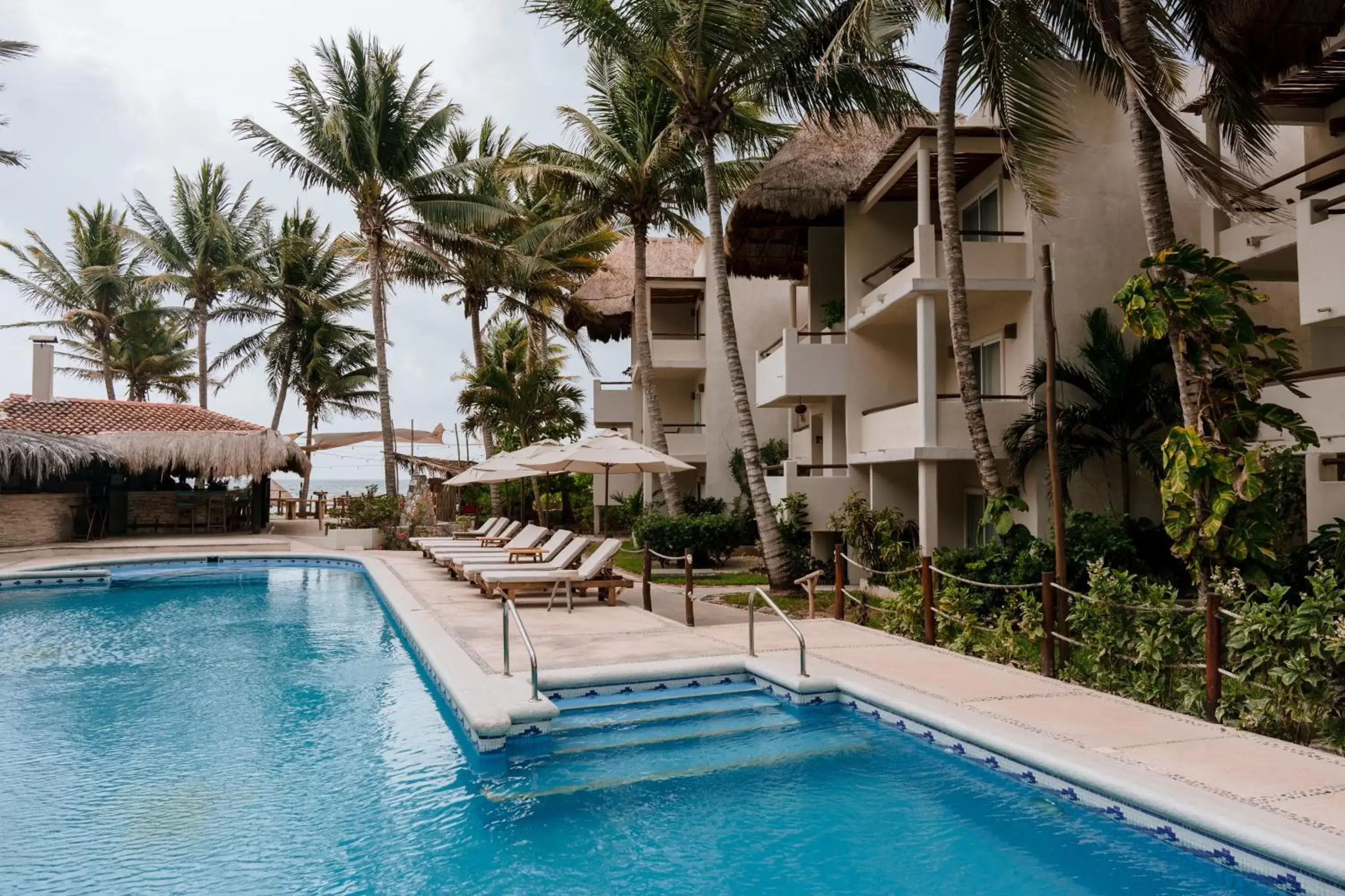 Pool view, Swimming Pool in Petit Lafitte Beach Front Hotel & Bungalows