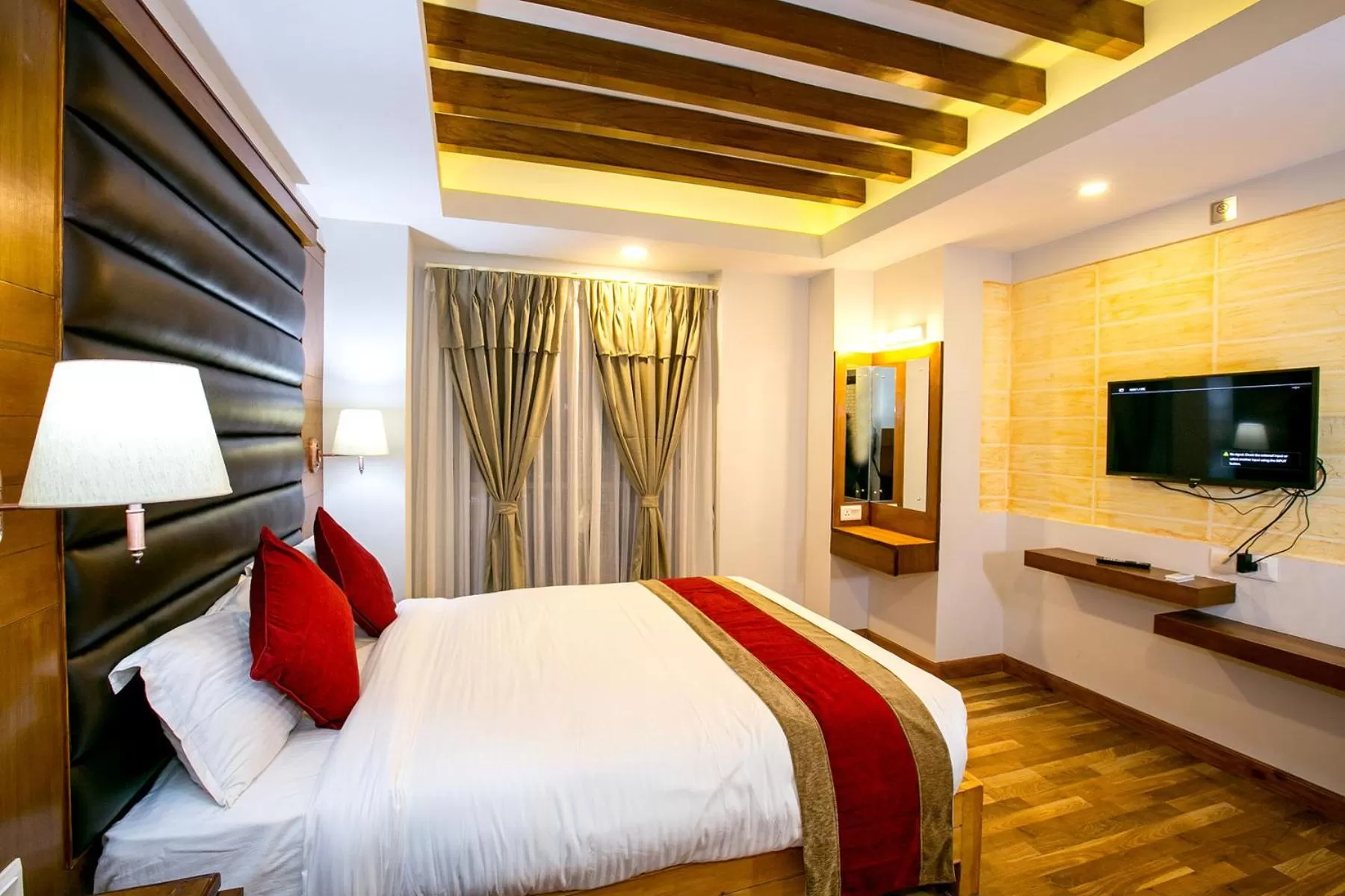 Bed in Beautiful Kathmandu Hotel