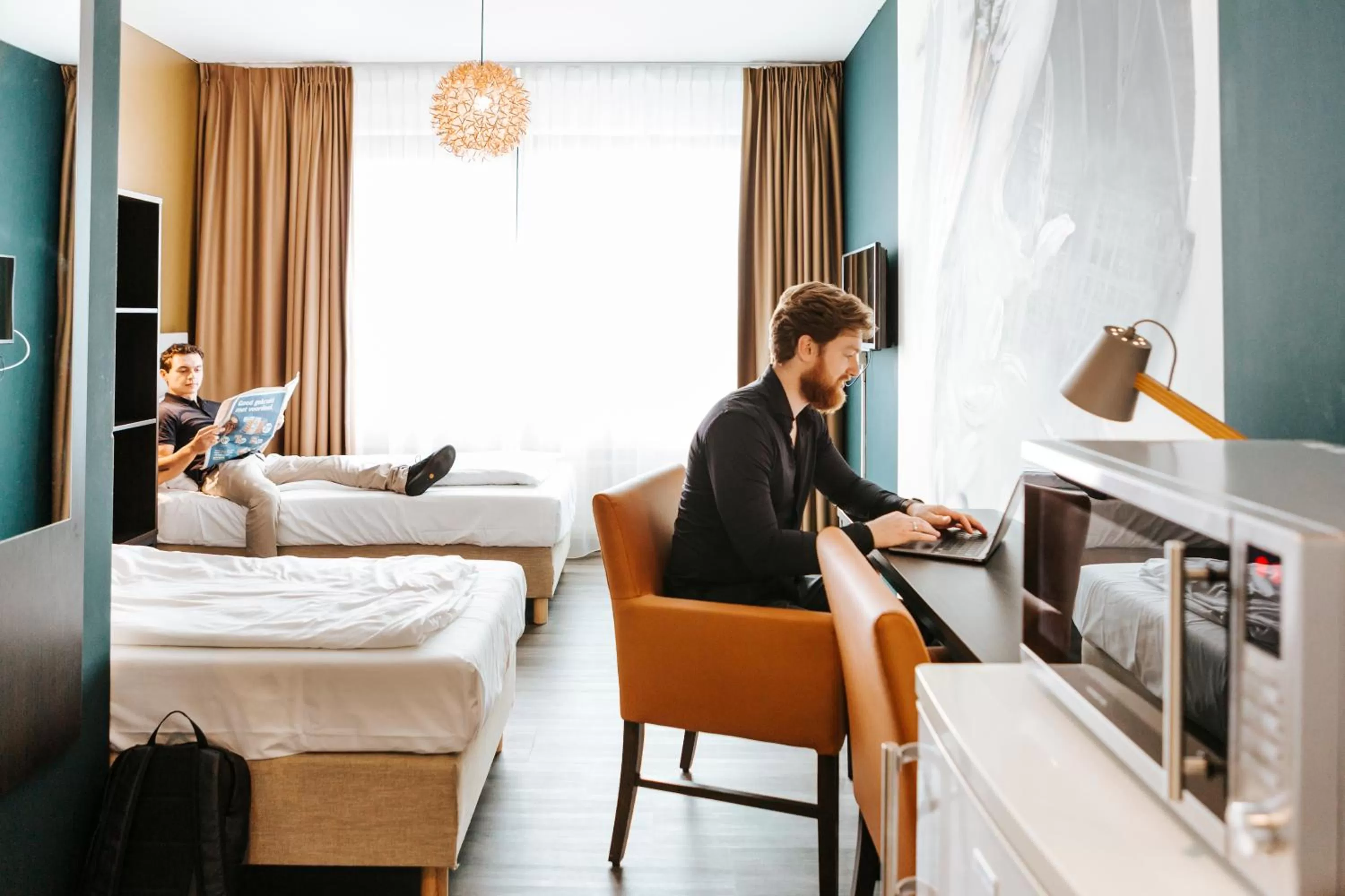 Bed in The Hague Teleport Hotel