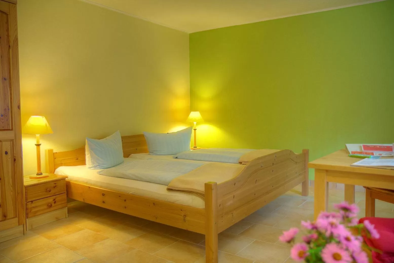 Bed in Biohotel Spöktal