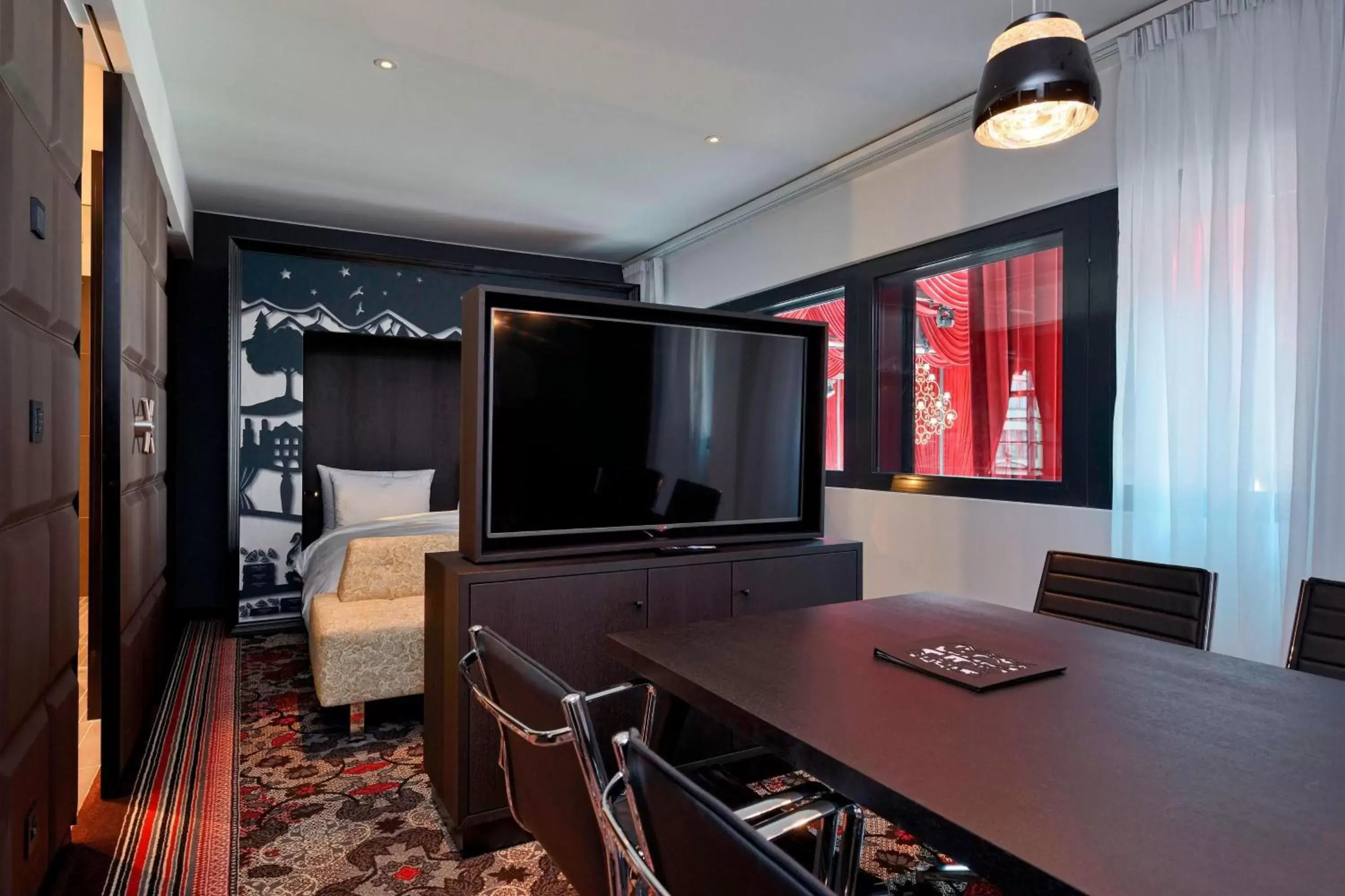 Bedroom, TV/Entertainment Center in Kameha Grand Zurich, Autograph Collection