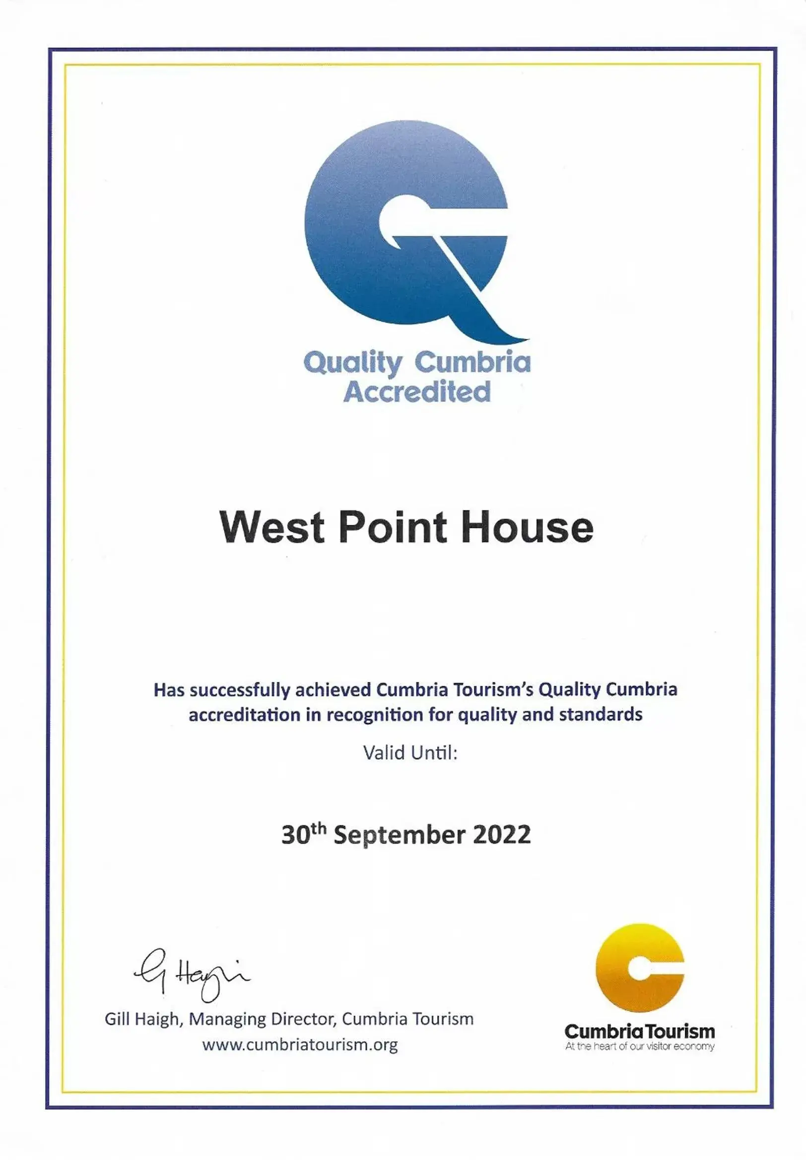 Logo/Certificate/Sign in West Point House