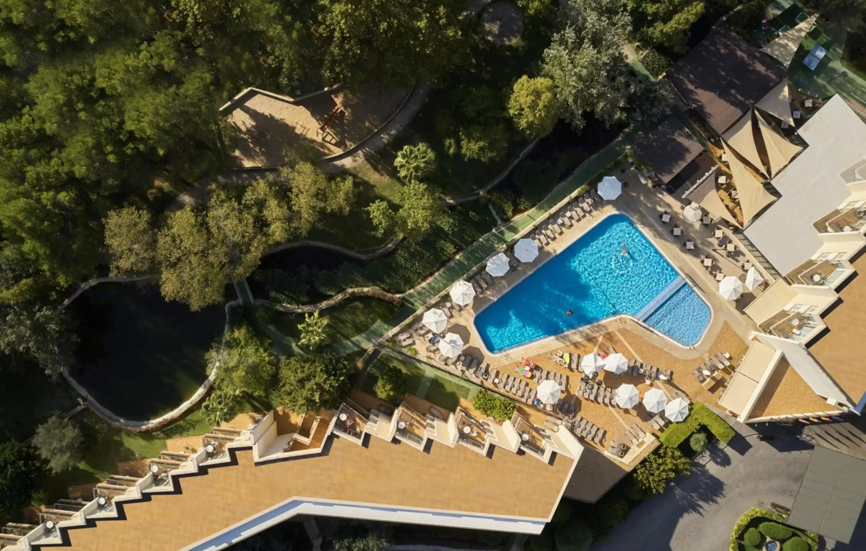 Bird's eye view, Pool View in Aparthotel Duva & Spa