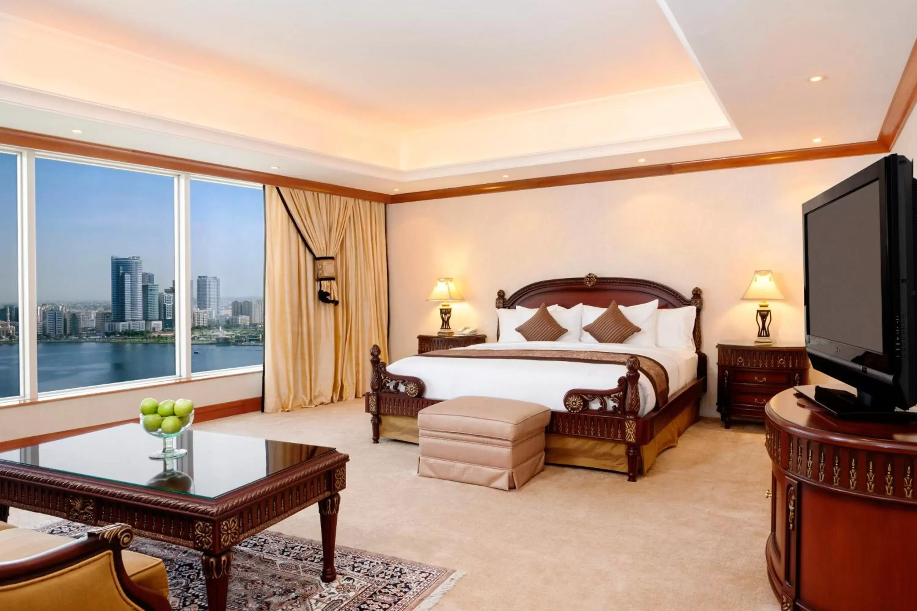 Bed in Corniche Hotel Sharjah