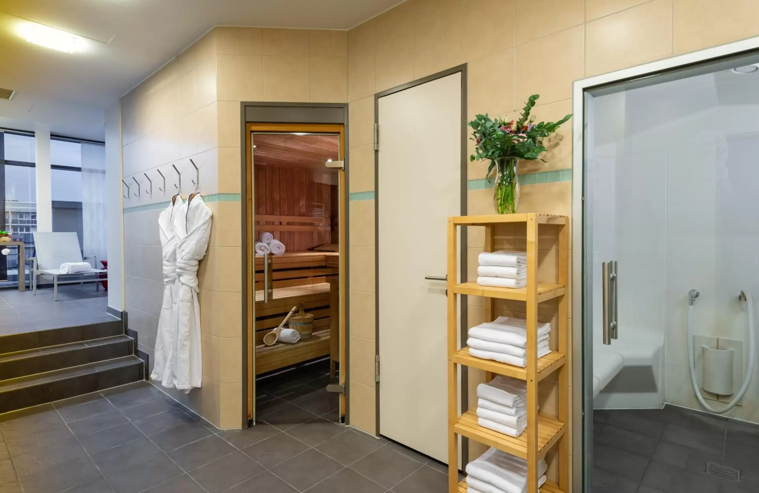 Sauna, Bathroom in Leonardo Royal Hotel Berlin Alexanderplatz