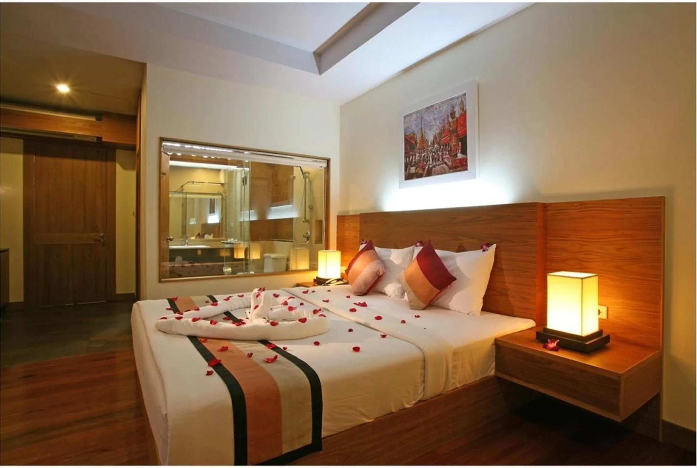 Bed in Baan Saikao Plaza Hotel & Service Apartment