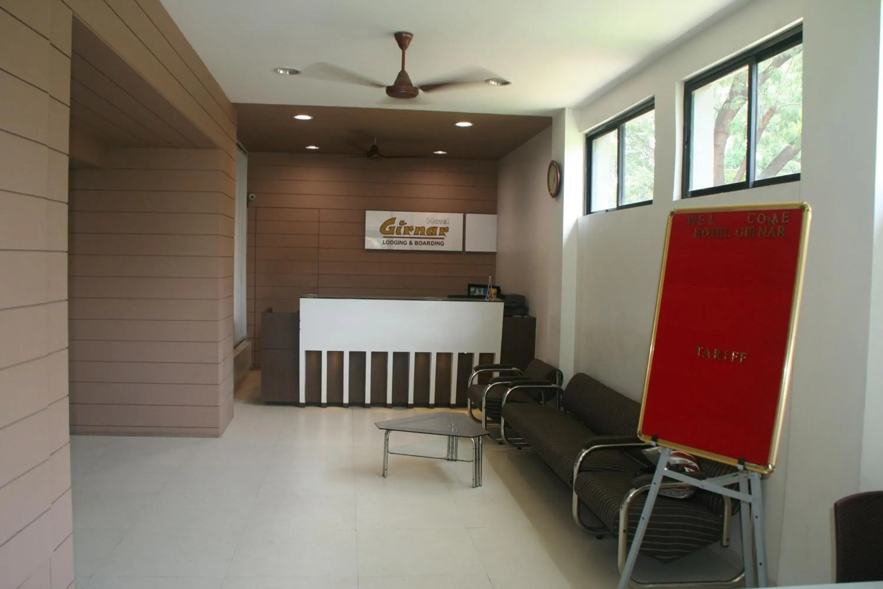 Seating area in Hotel Girnar