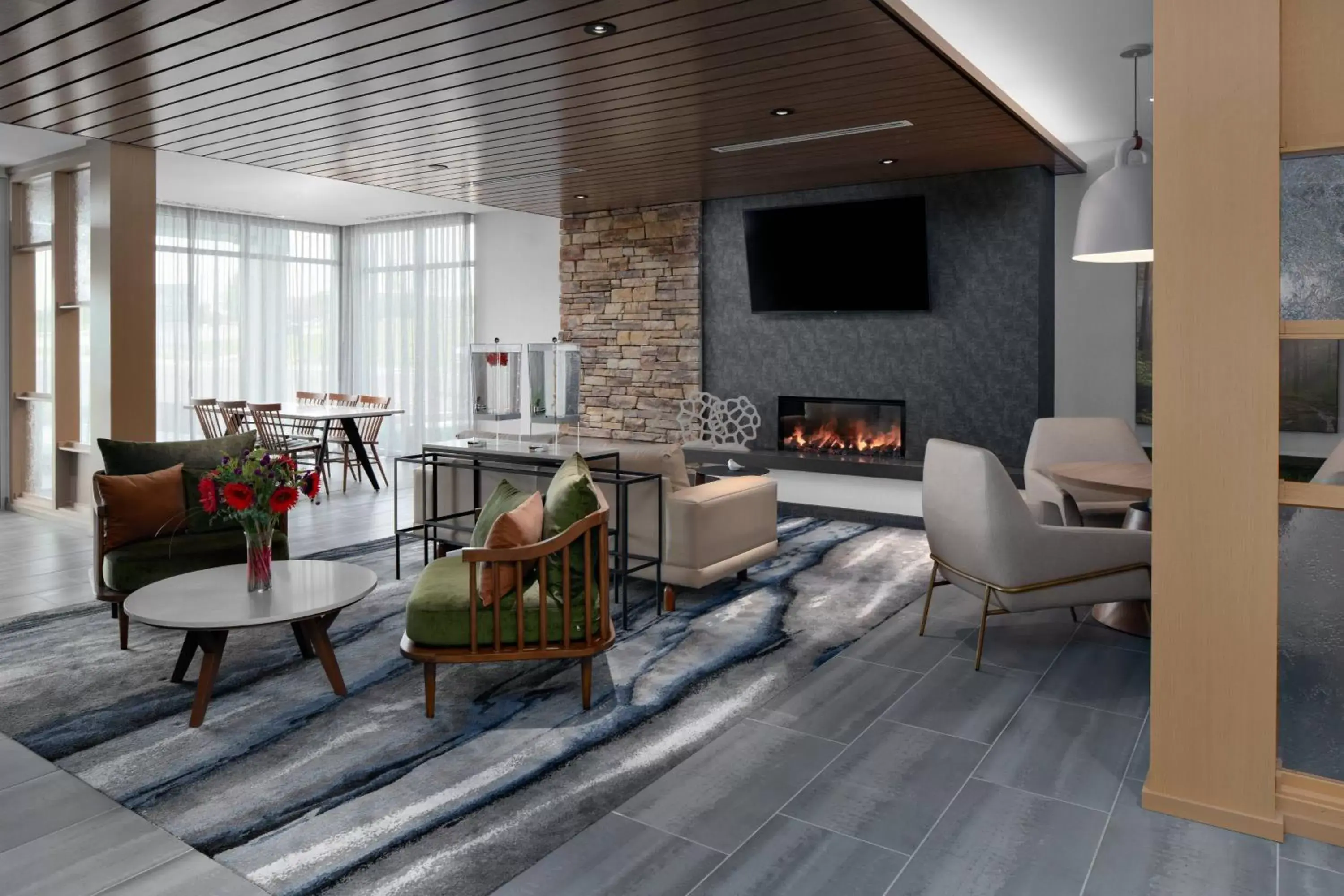 Lobby or reception, Seating Area in Fairfield Inn & Suites by Marriott Lake Geneva