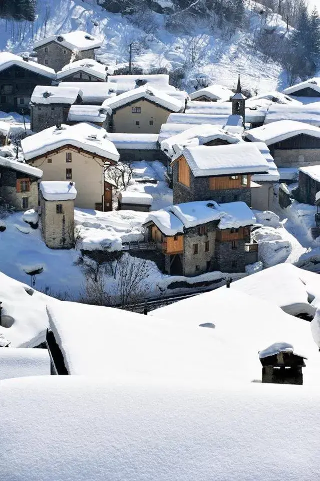 Property building, Winter in Chez Michel