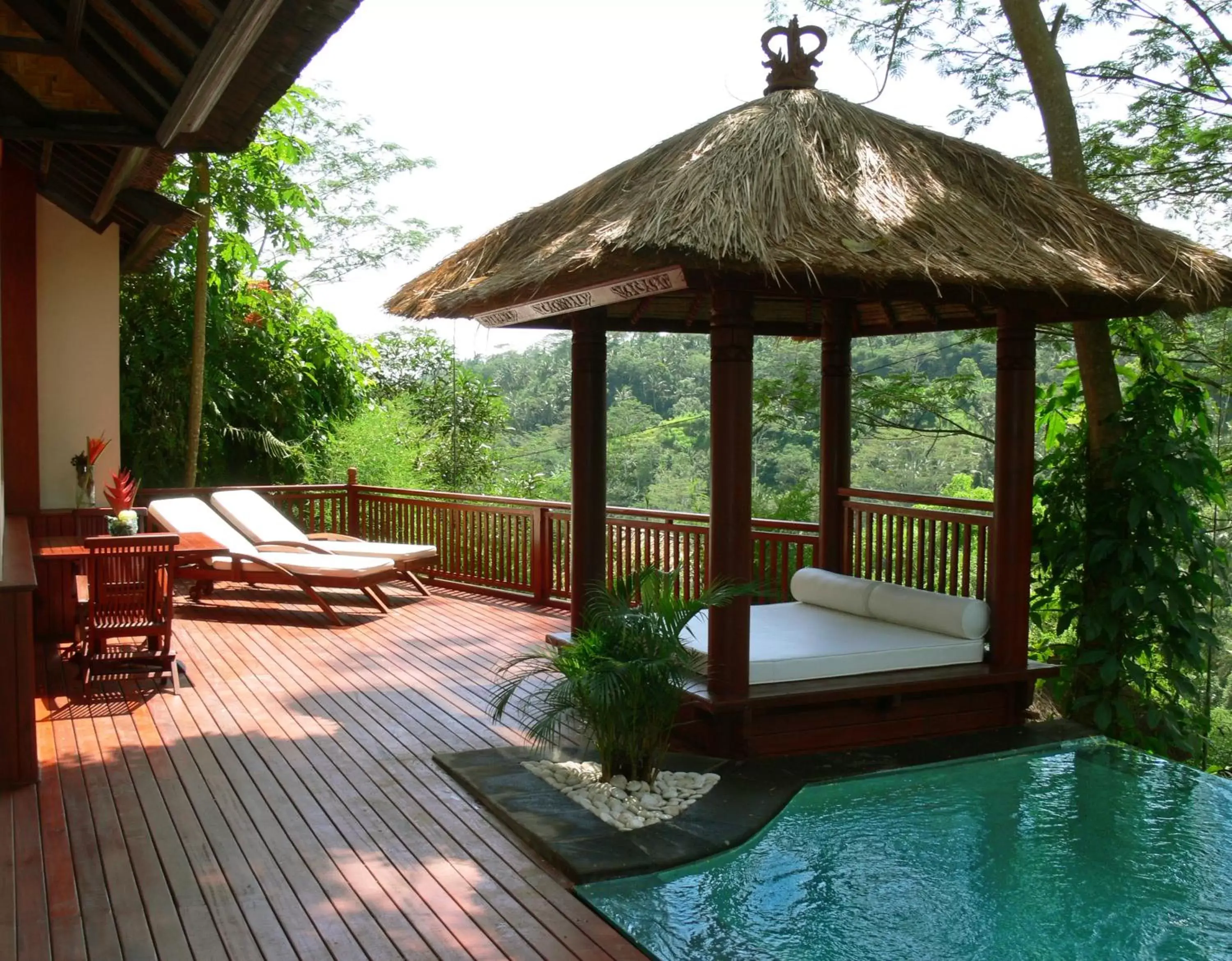 Patio, Swimming Pool in Kupu Kupu Barong Villas and Tree Spa by L’OCCITANE