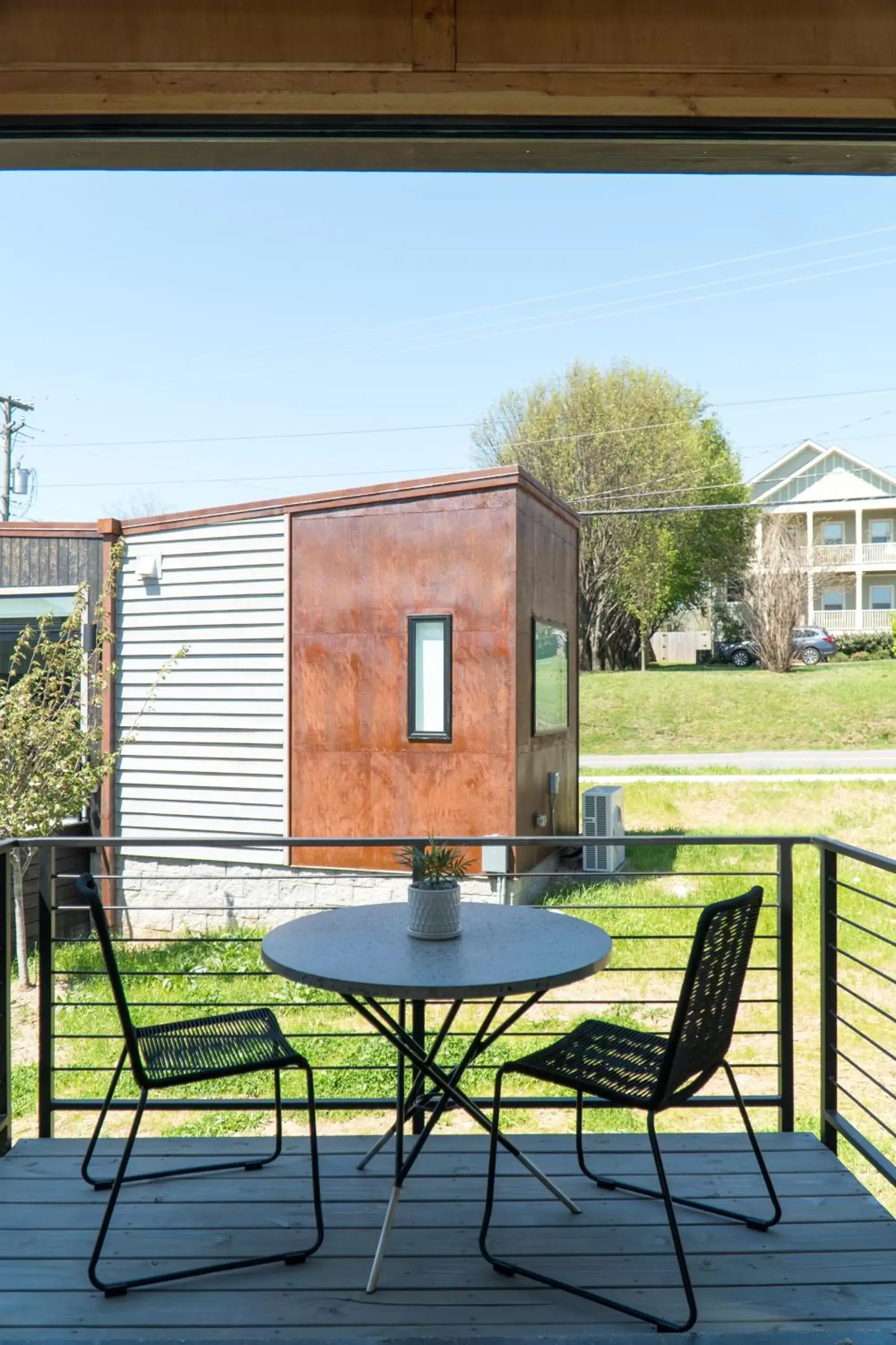 Patio in Ironwood Grove, Tiny House Hotel