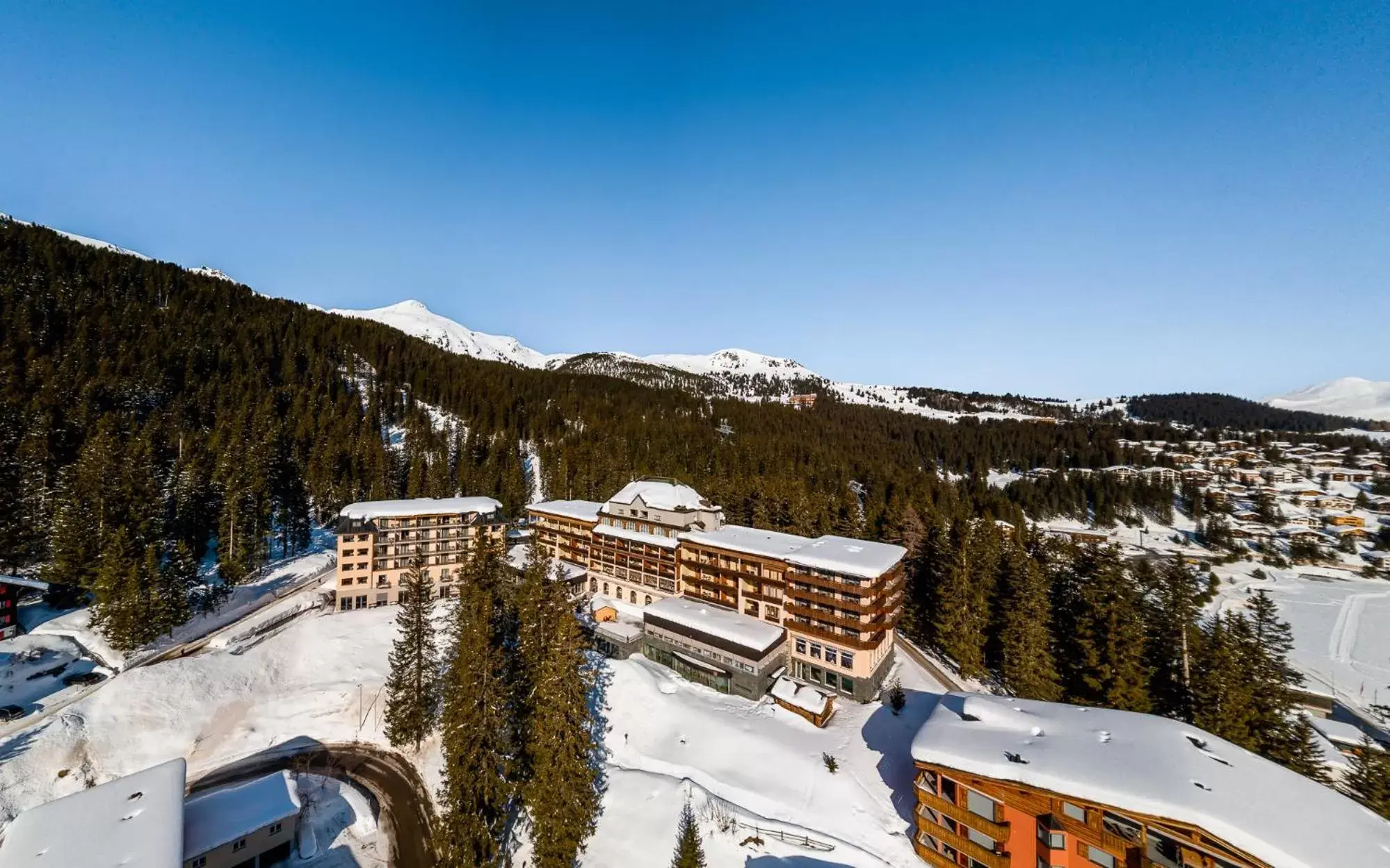 Property building, Winter in Waldhotel Arosa