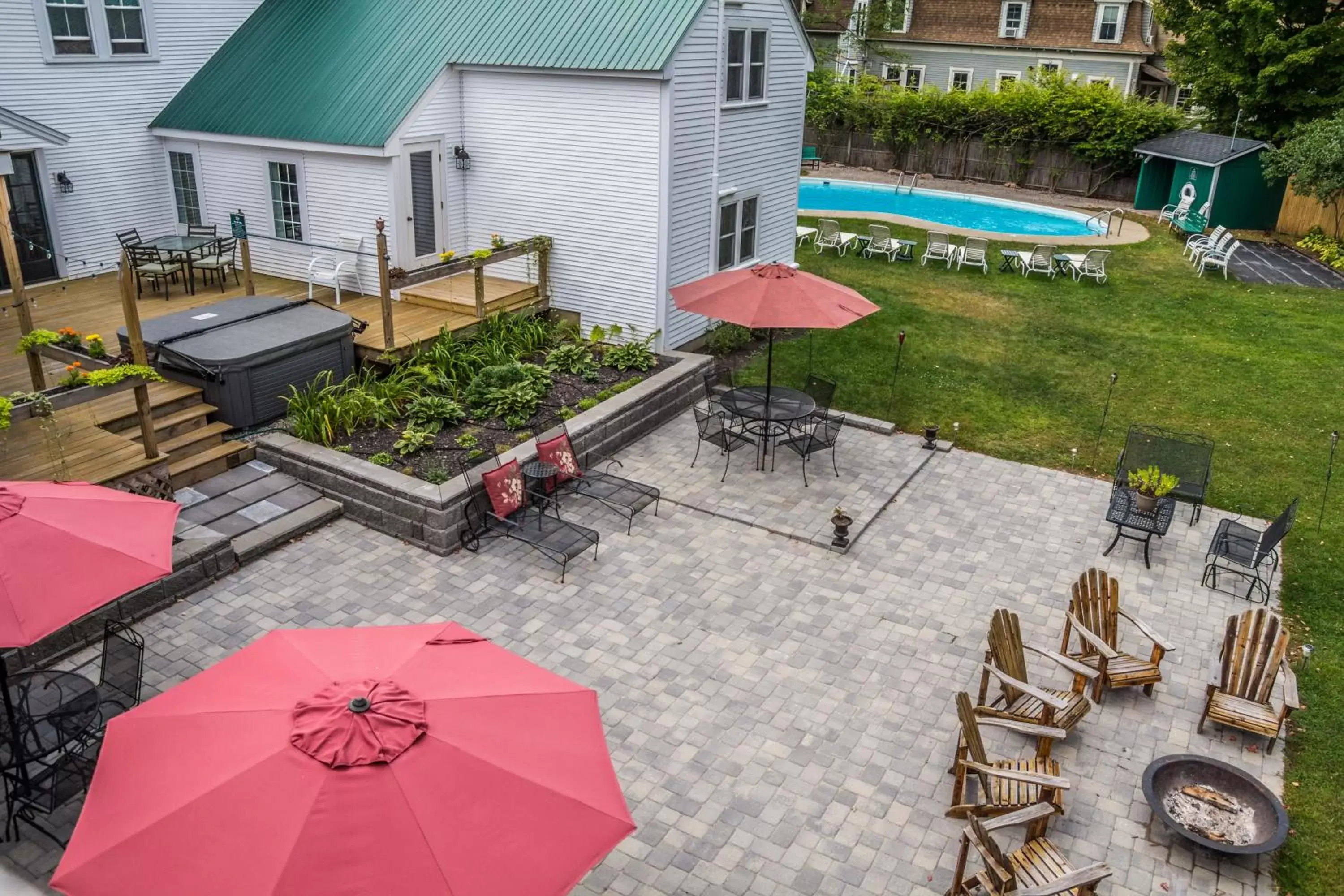 Patio, Pool View in Cranmore Inn and Suites, a North Conway boutique hotel