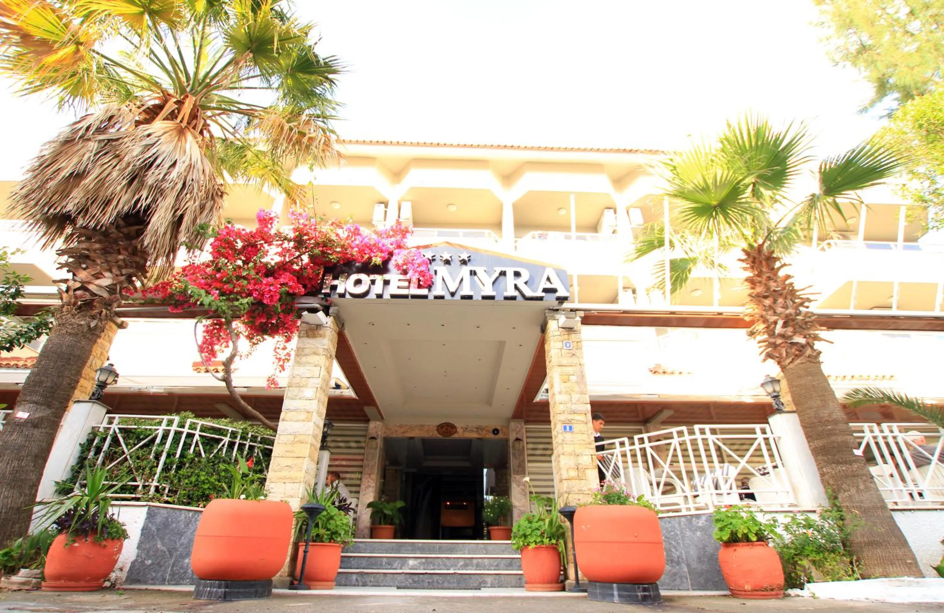 Facade/entrance in Myra Hotel