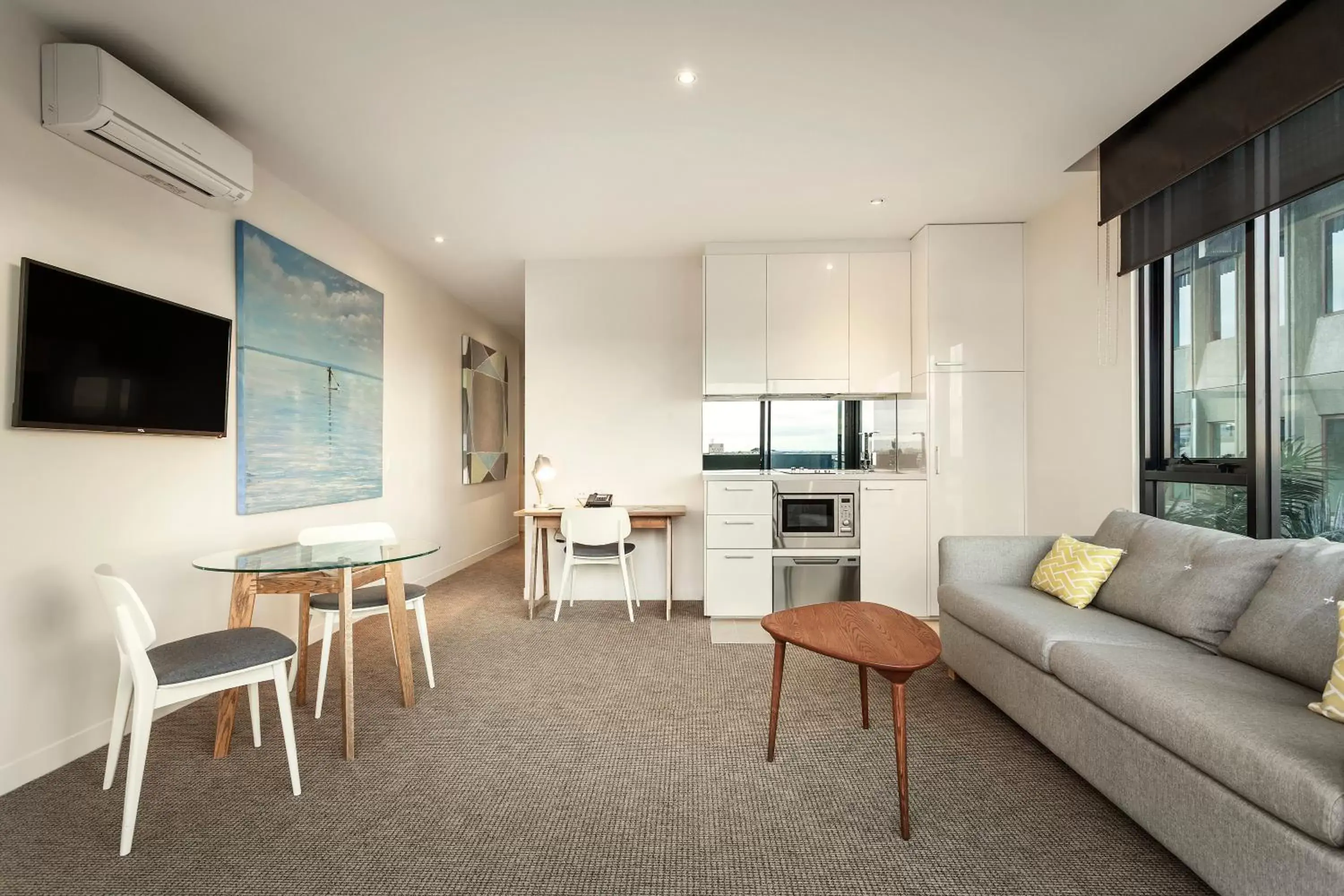 Living room, Seating Area in Quest Frankston on the Bay