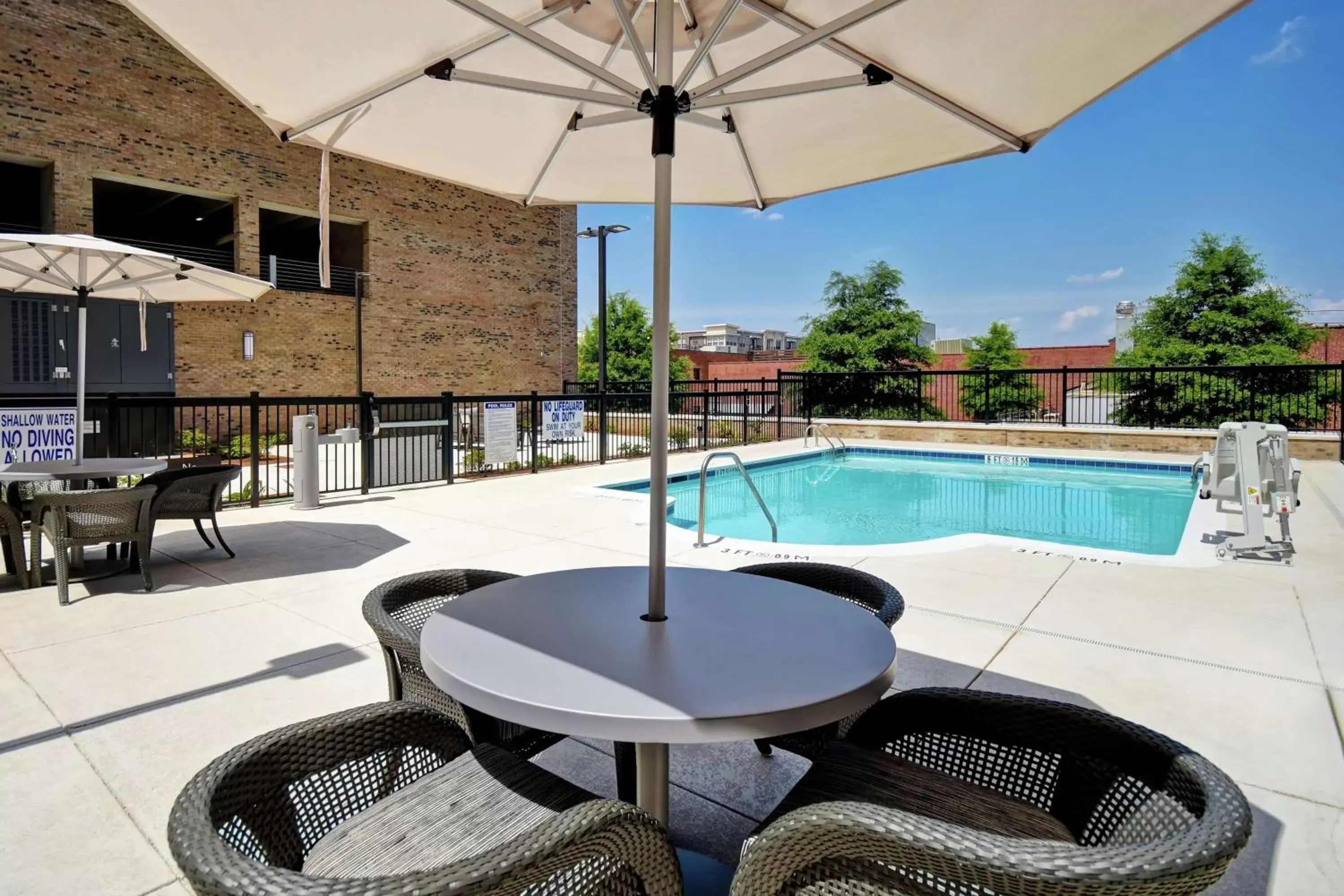 Patio, Swimming Pool in Homewood Suites By Hilton Greenville Downtown