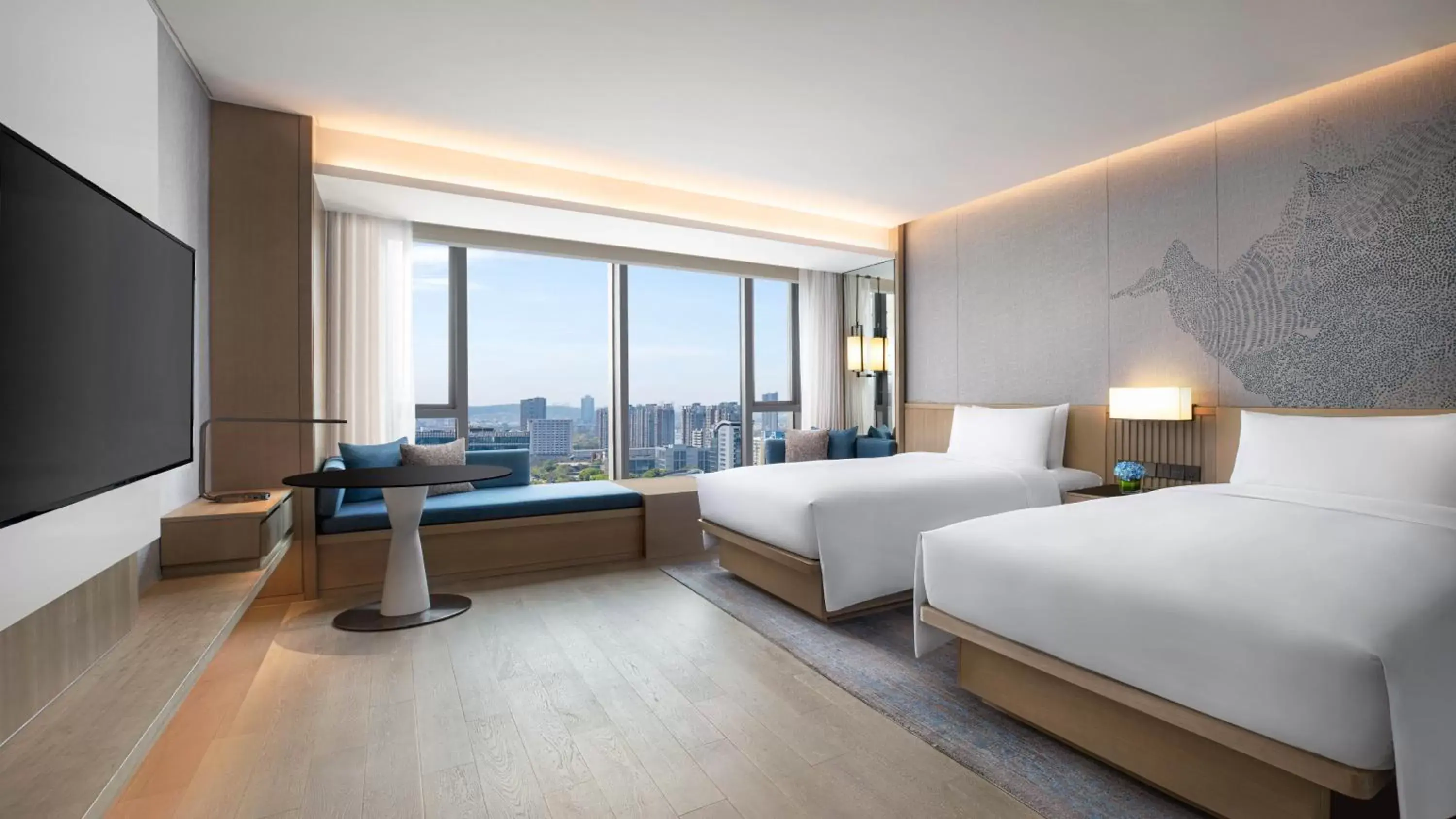 Twin Room - High Floor in Courtyard by Marriott Nanjing Jiangning Twin Room - High Floor in Courtyard by Marriott Nanjing Jiangning