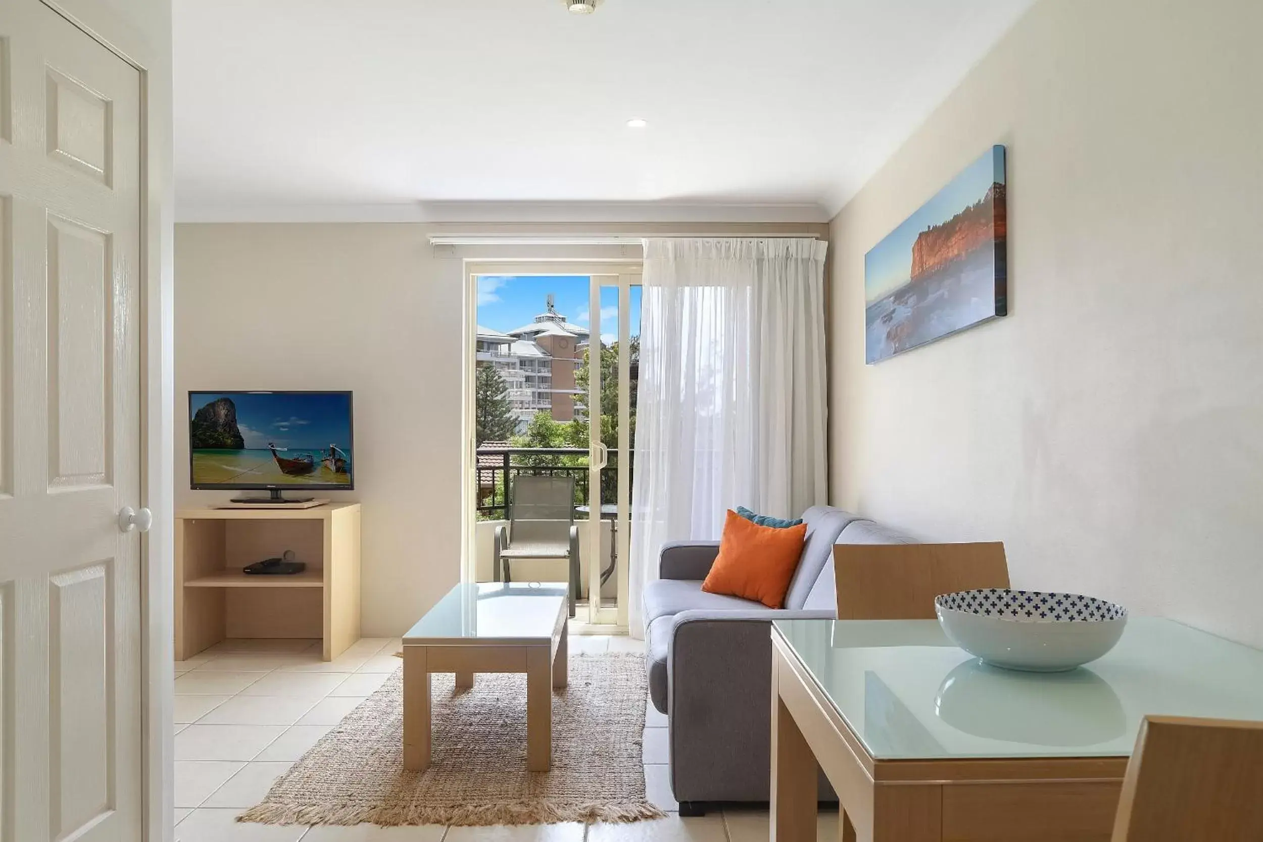 Living room in Terrigal Sails Serviced Apartments