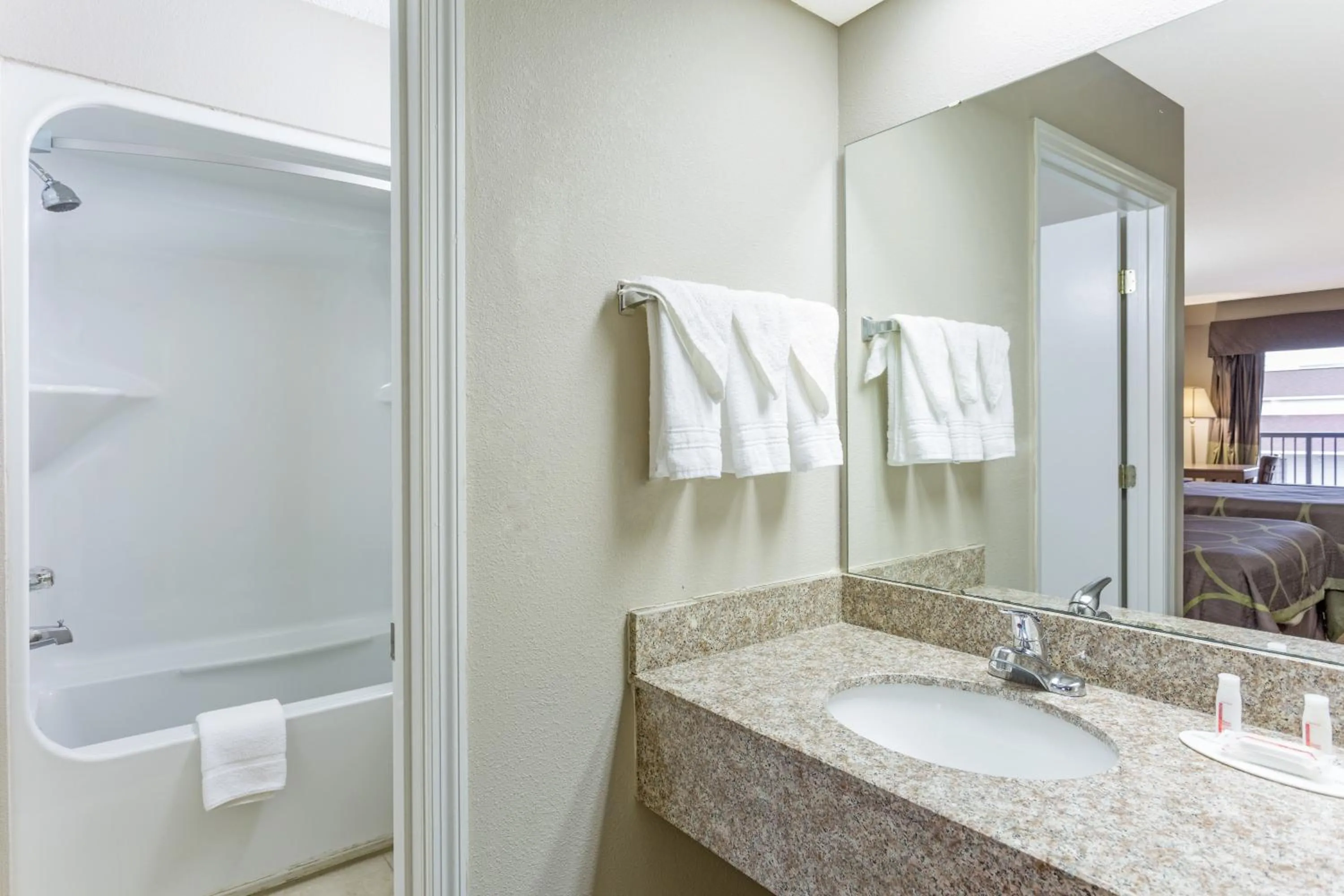 Bathroom in Super 8 by Wyndham Orangeburg Near I-26