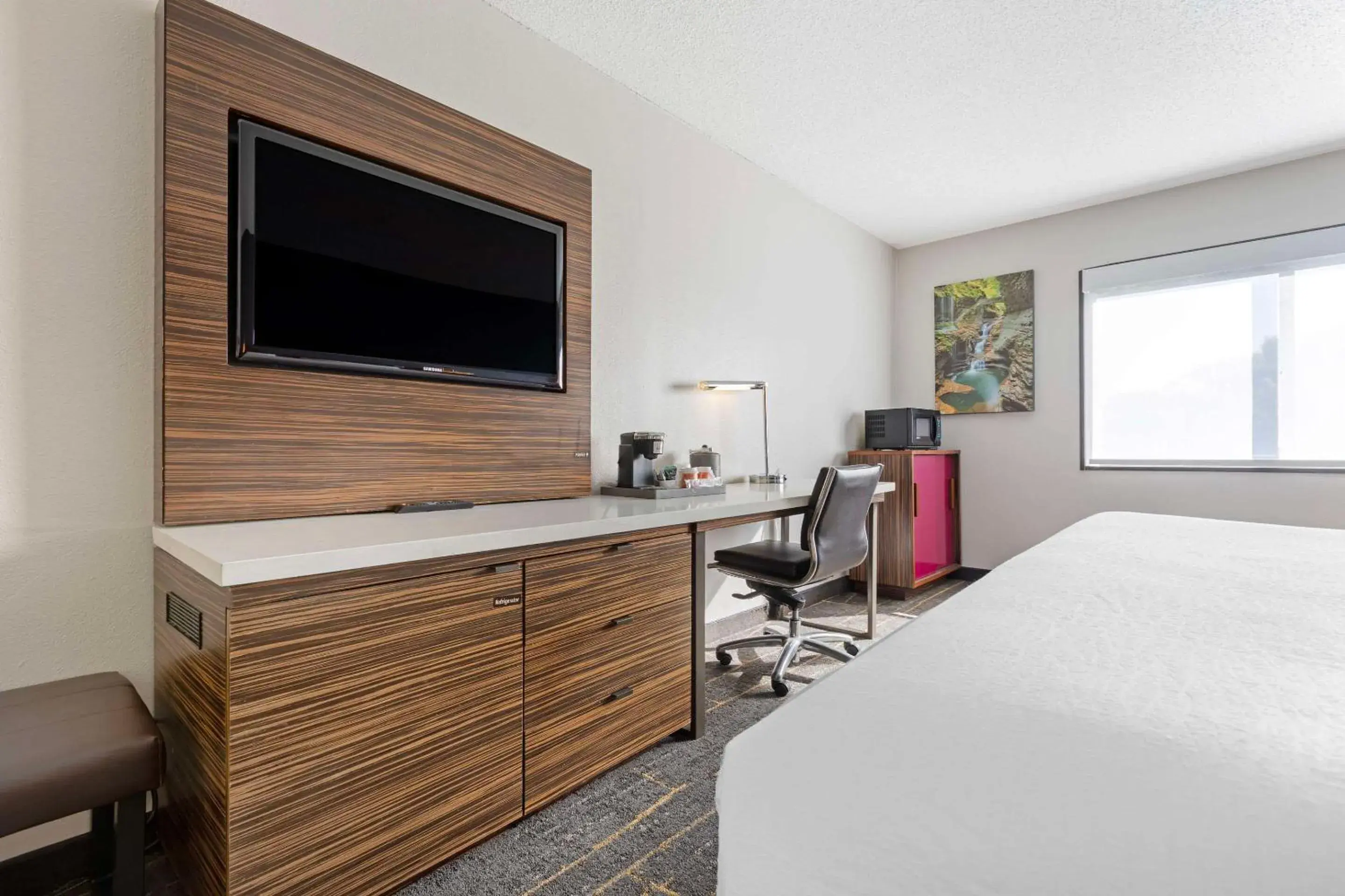 Bedroom, TV/Entertainment Center in Quality Inn near Finger Lakes and Seneca Falls