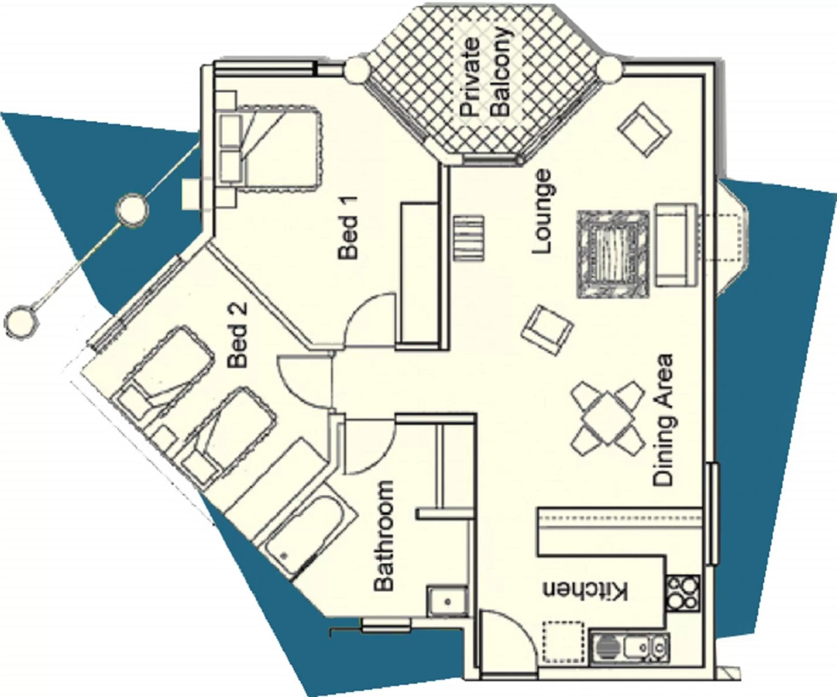 Floor plan in Citysider Cairns Holiday Apartments