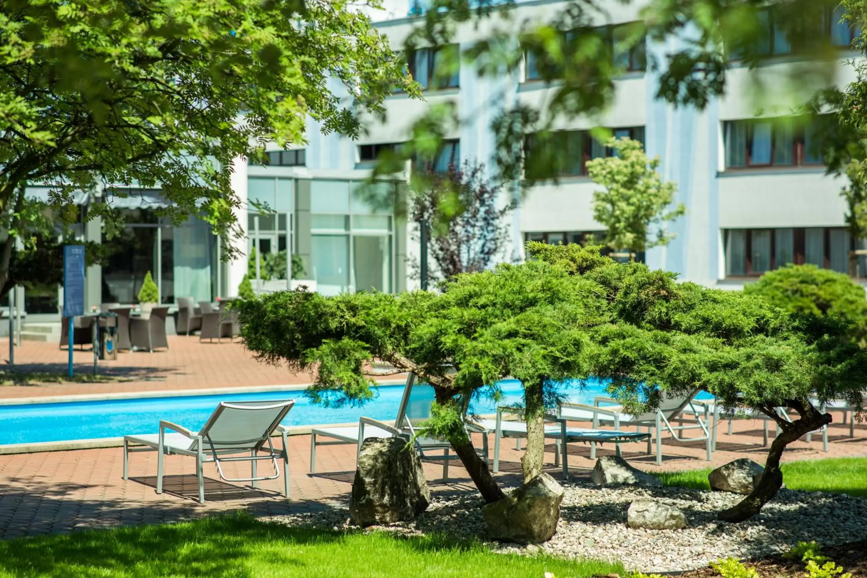 Garden, Swimming Pool in Novotel Poznań Malta