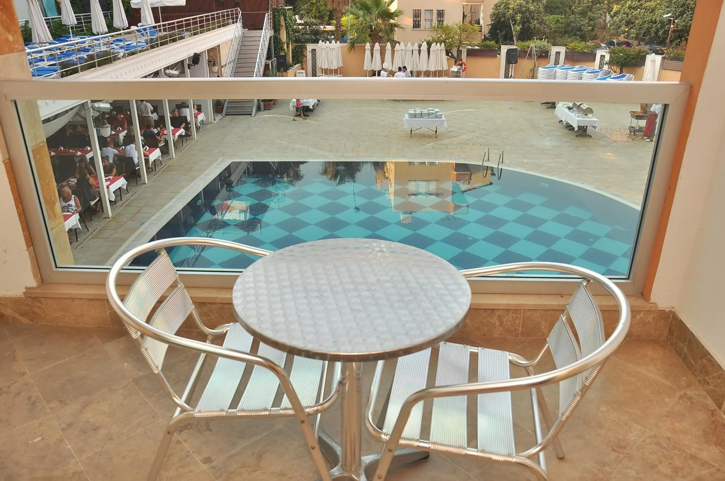 Balcony/Terrace, Pool View in Tac Premier Hotel & Spa