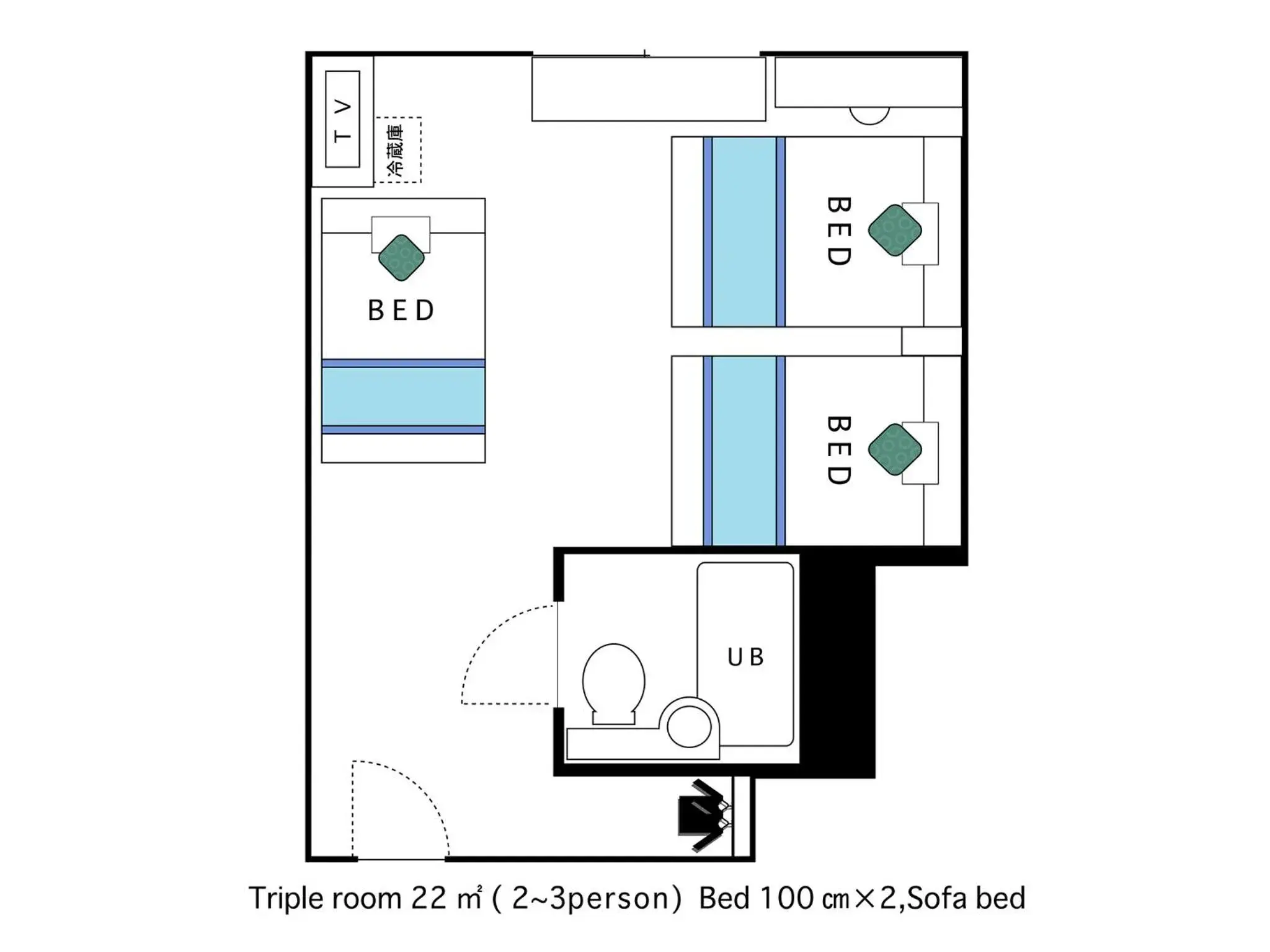 Bedroom, Floor Plan in Hotel AreaOne Sakaiminato Marina