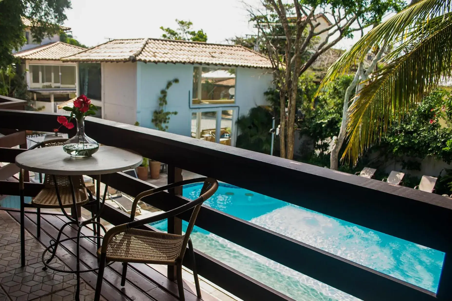 Pool view, Balcony/Terrace in Pousada Blue Marlin